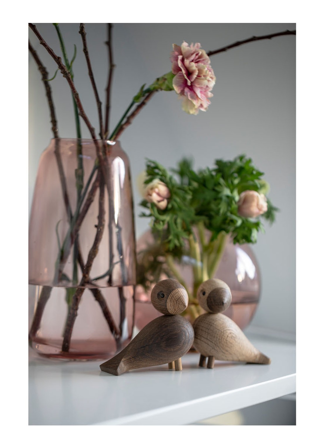 Kay Bojesen Love birds ornament 9 cm set van 2 - detail 2 bruin