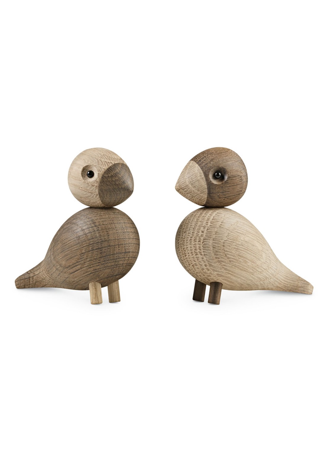 Kay Bojesen Love birds ornament 9 cm set van 2 - voorkant 5 bruin
