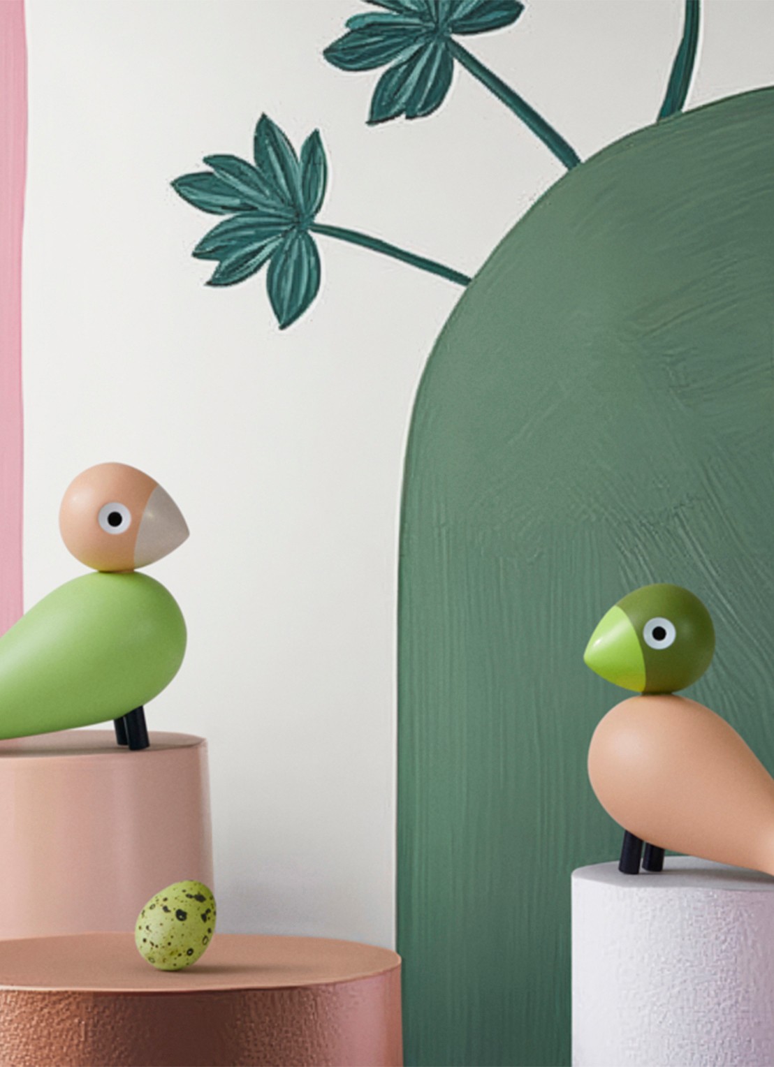 Kay Bojesen Lovebirds ornament 9 cm - detail 4 groen