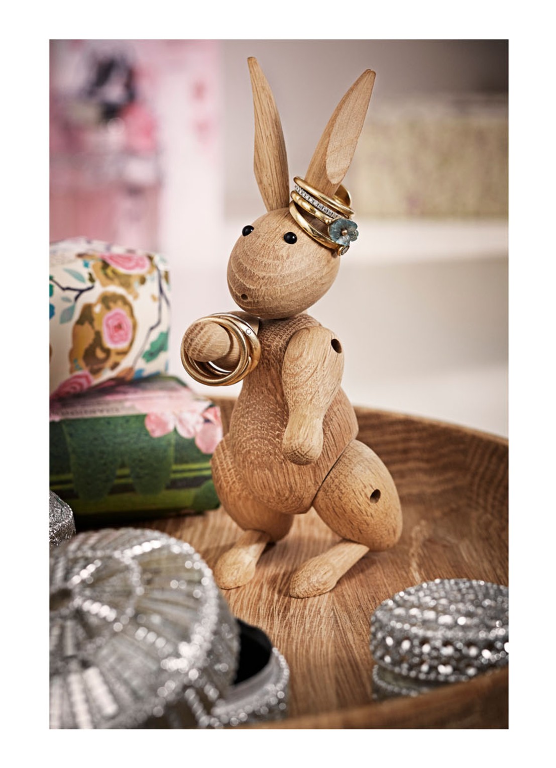 Kay Bojesen Rabbit ornament 16 cm - voorkant 2 lichtbruin