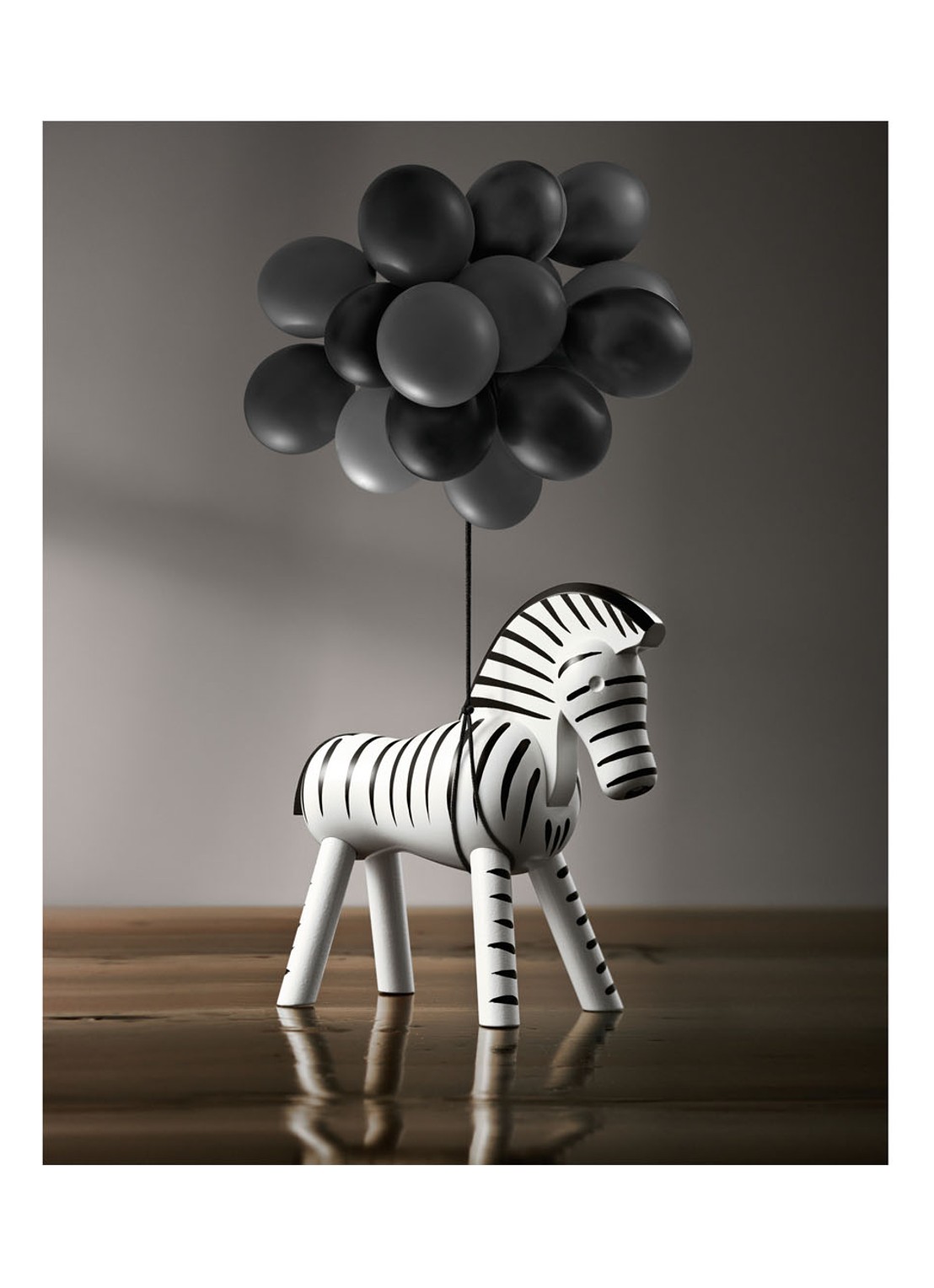 Kay Bojesen Zebra ornament 14 cm - voorkant 2 wit