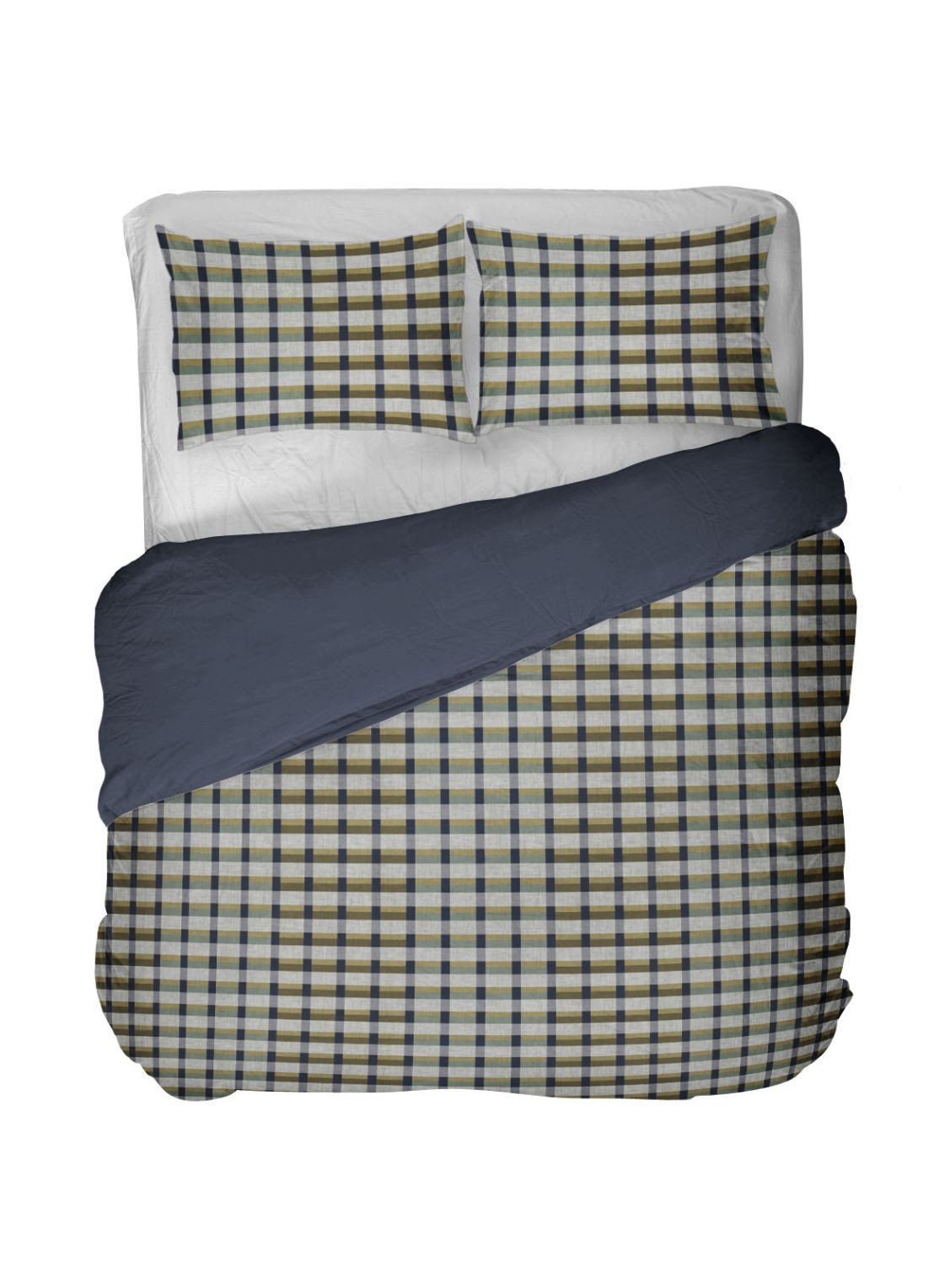 Kayori Nemuro dekbedovertrek Katoensatijn - voorkant 2 blauw