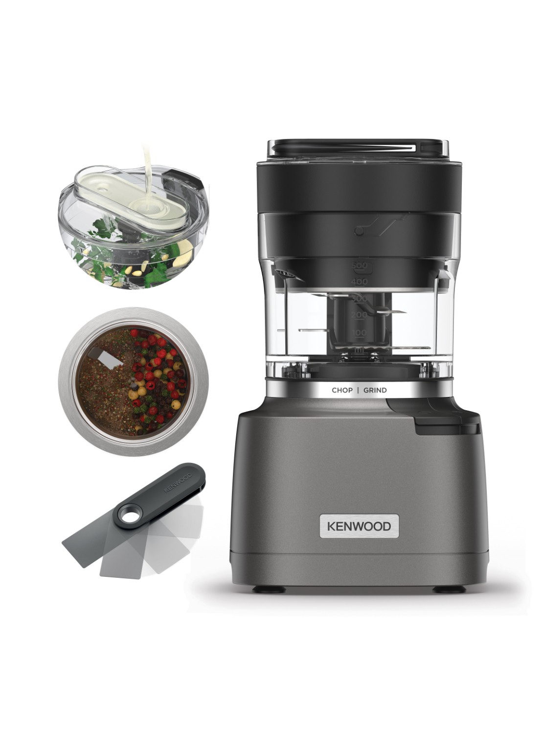 Kenwood Duo Prep 2-in-1 hakmolen - CHP80.000SI - voorkant grijs