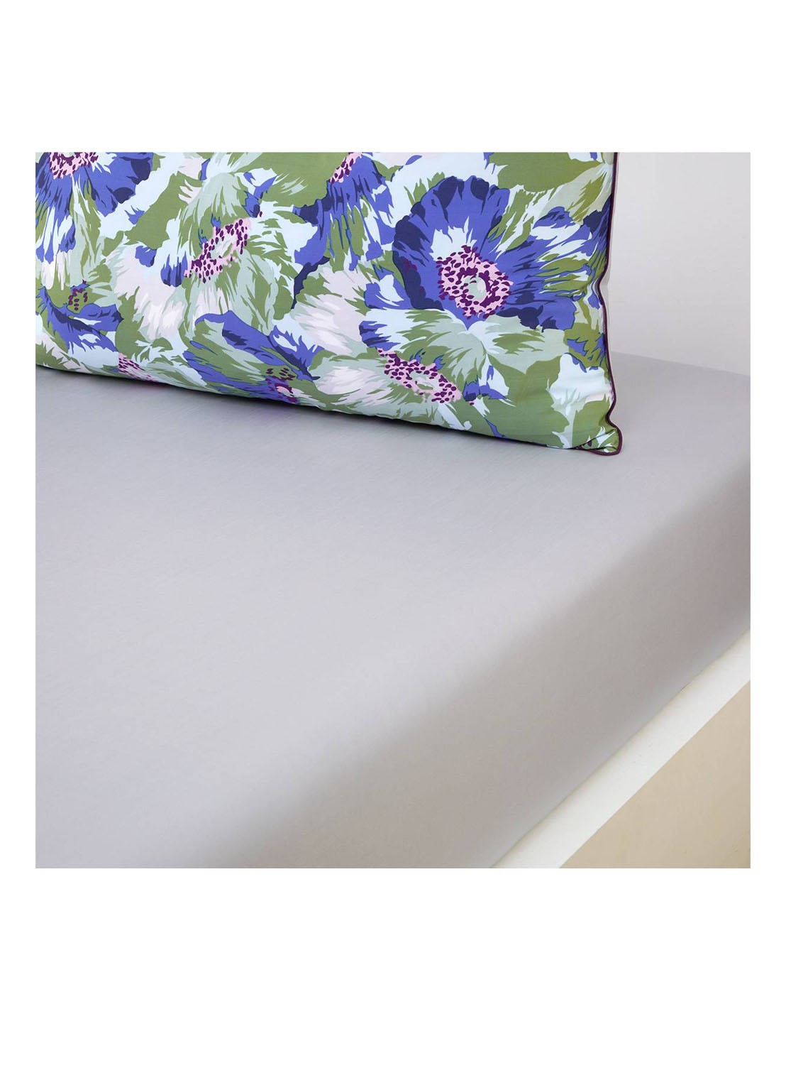 KENZO Anémone hoeslaken met bloemenprint, hoekhoogte 33 cm - voorkant 3 groen