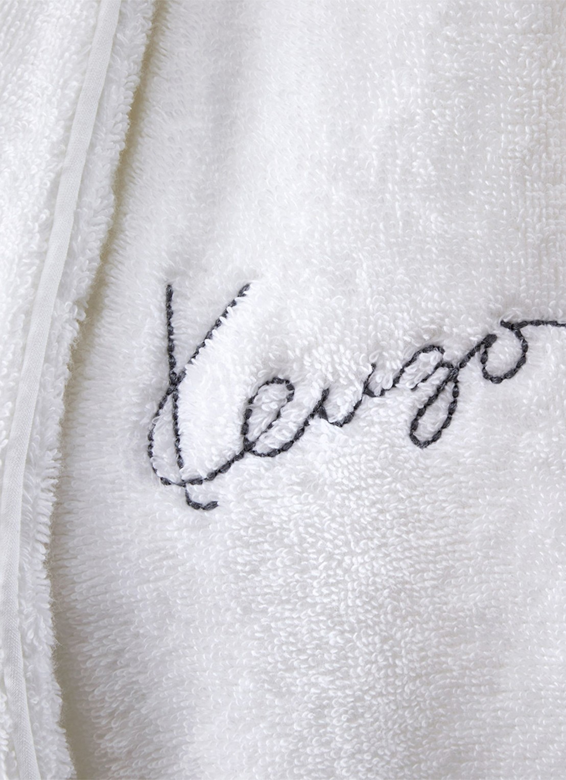 KENZO Astral badjas met logo- en backprint - detail 4 wit