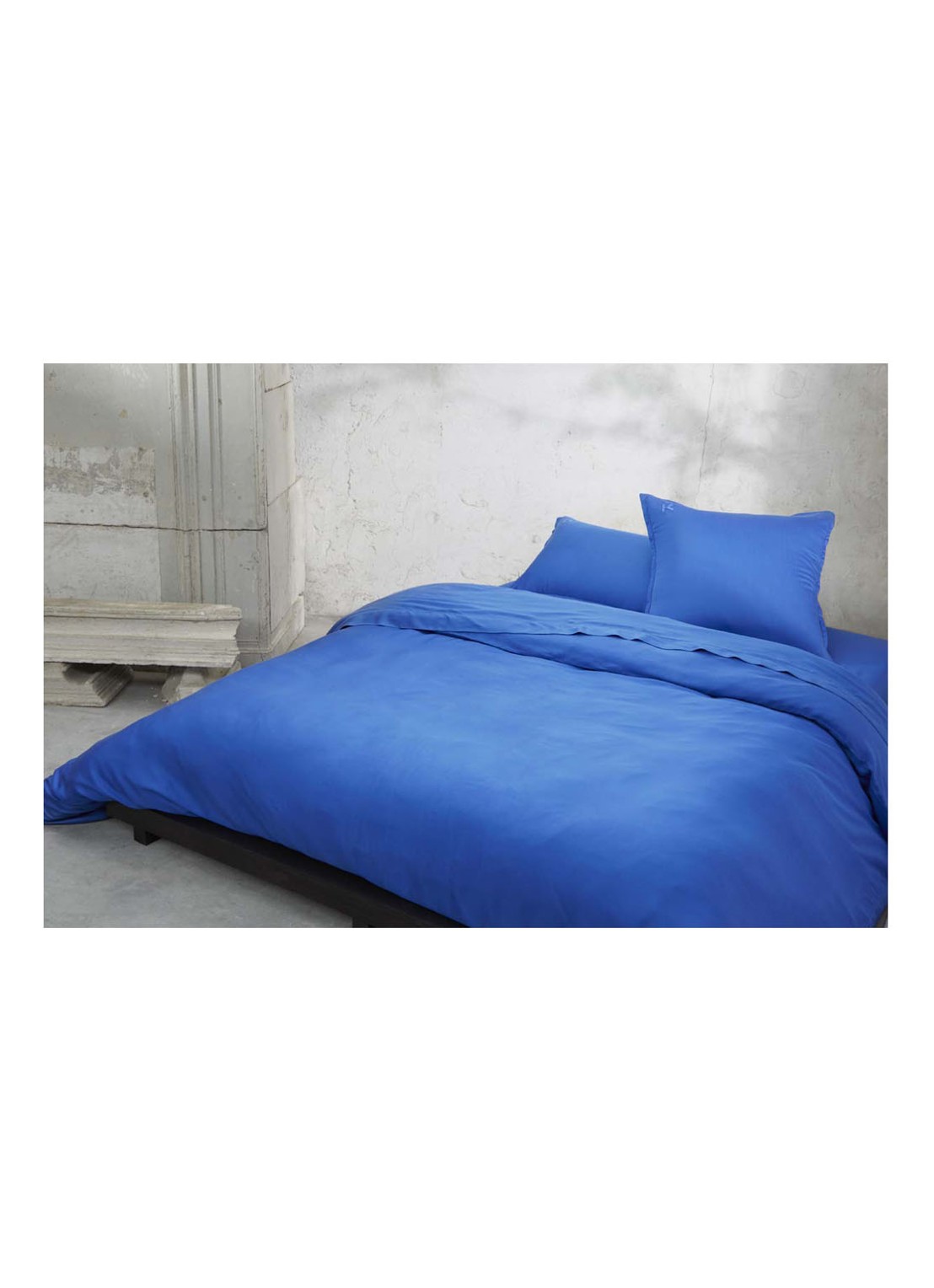 KENZO Iconic dekbedovertrek van katoensatijn 300TC - exclusief kussenslopen - detail 3 blauw