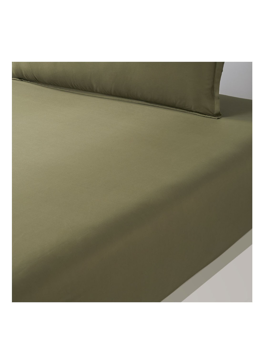 KENZO Iconic hoeslaken van katoensatijn 300TC, hoekhoogte 33,5 cm - voorkant camel