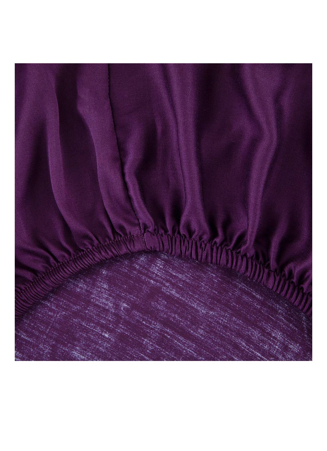 KENZO Iconic hoeslaken van katoensatijn 300TC, hoekhoogte 33,5 cm - voorkant 5 aubergine