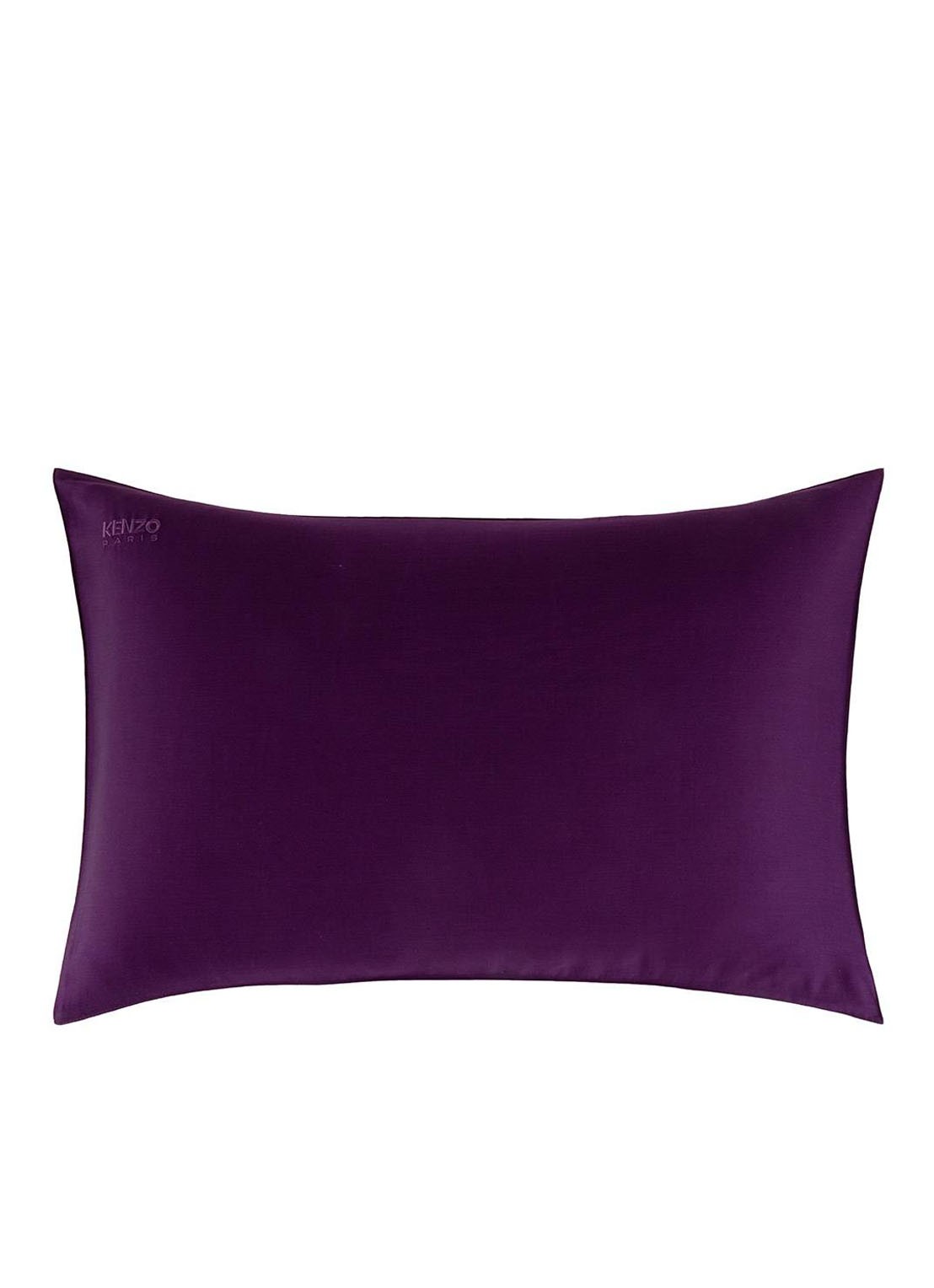 KENZO Iconic kussensloop van katoensatijn 300TC - voorkant aubergine