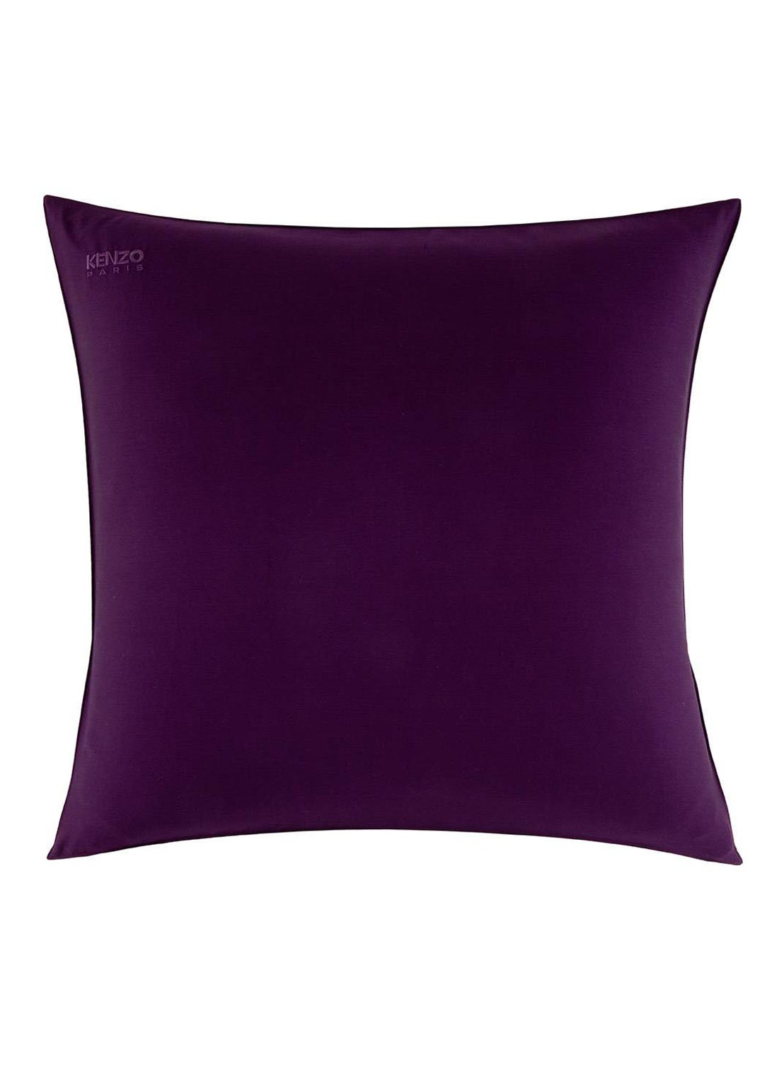 KENZO Iconic kussensloop van katoensatijn 300TC - voorkant 3 aubergine
