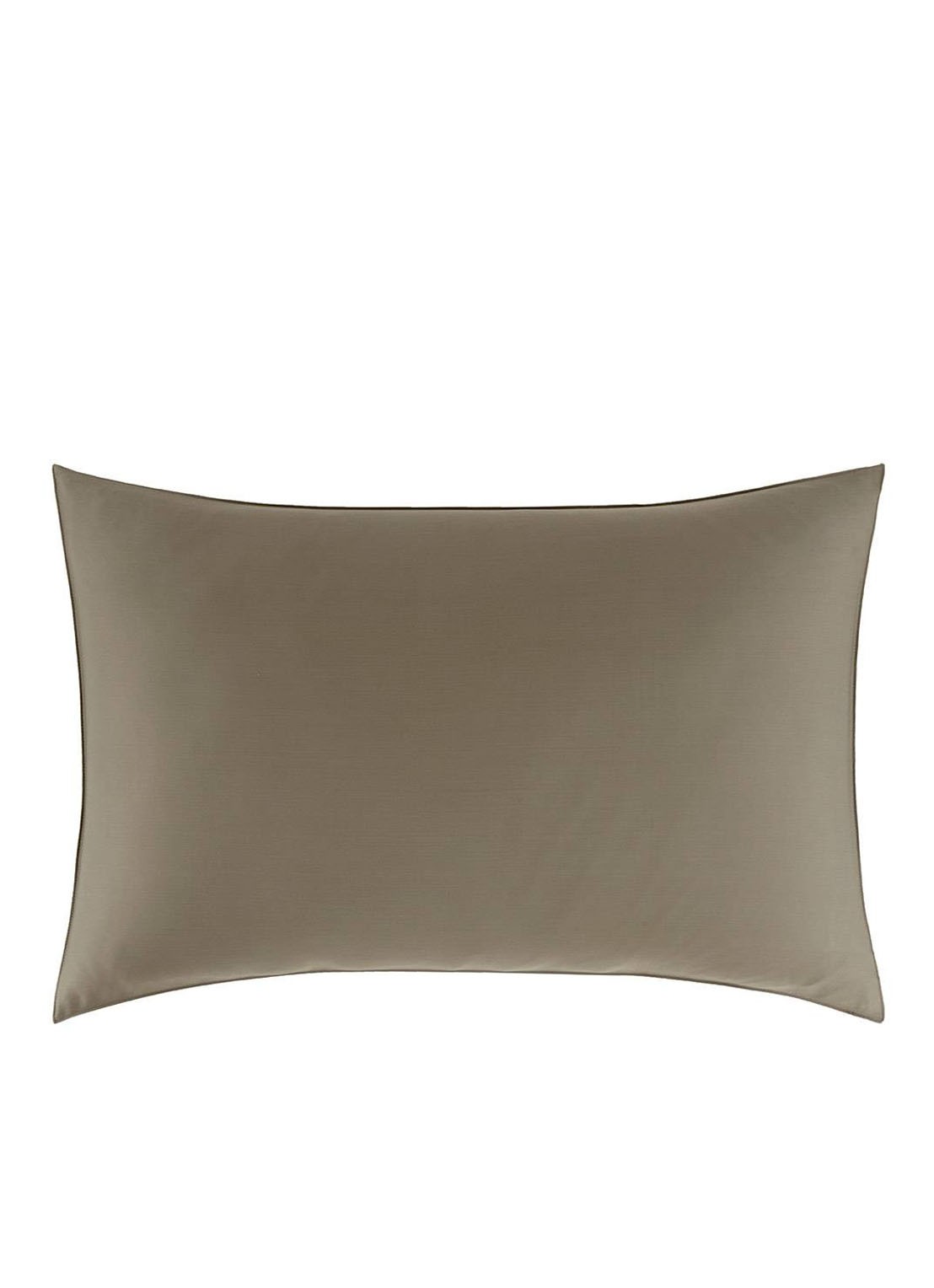 KENZO Iconic kussensloop van katoensatijn 300TC - voorkant khaki