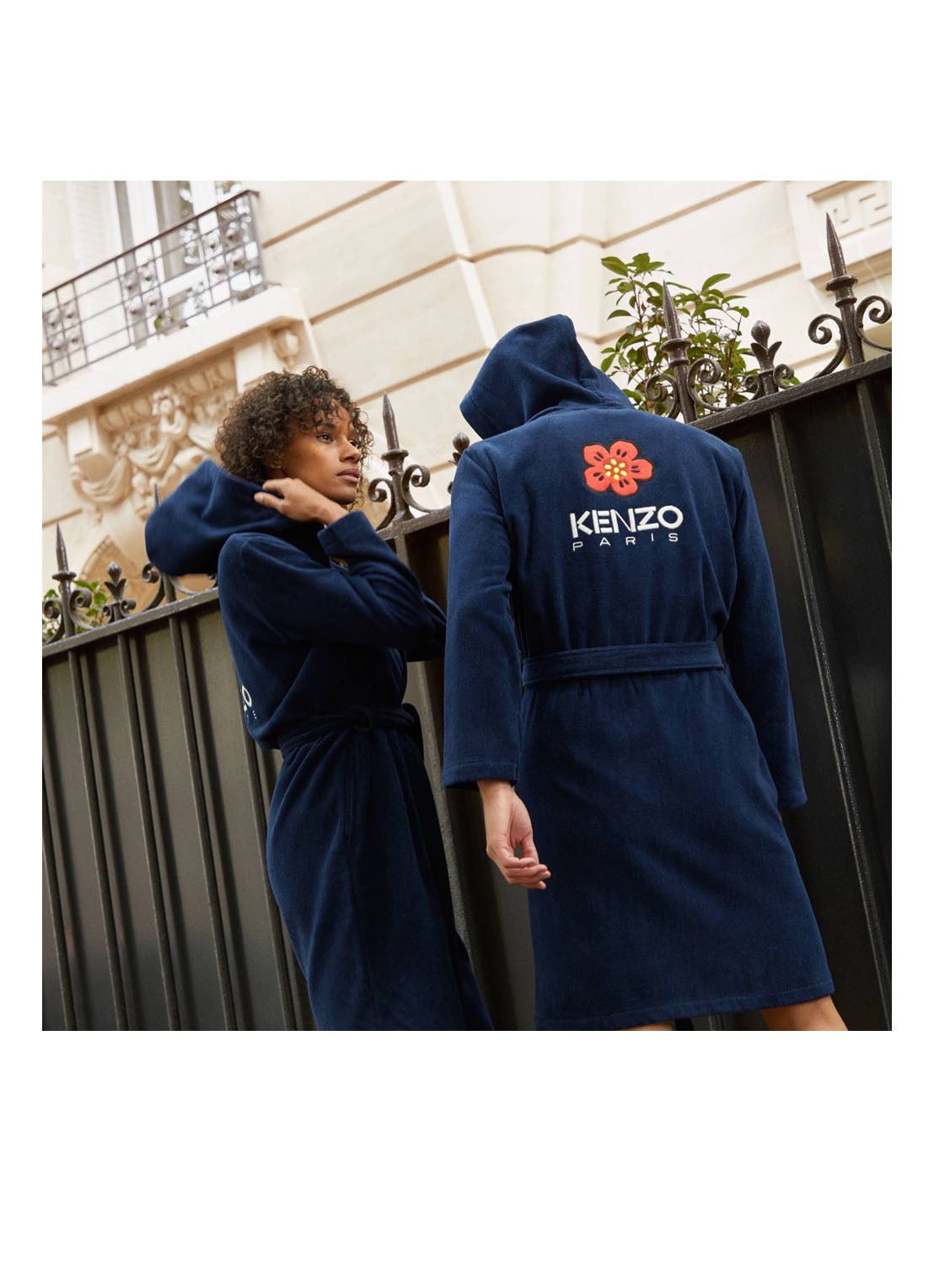 KENZO K Boke badjas van  katoen - unisex - detail 4 zwart
