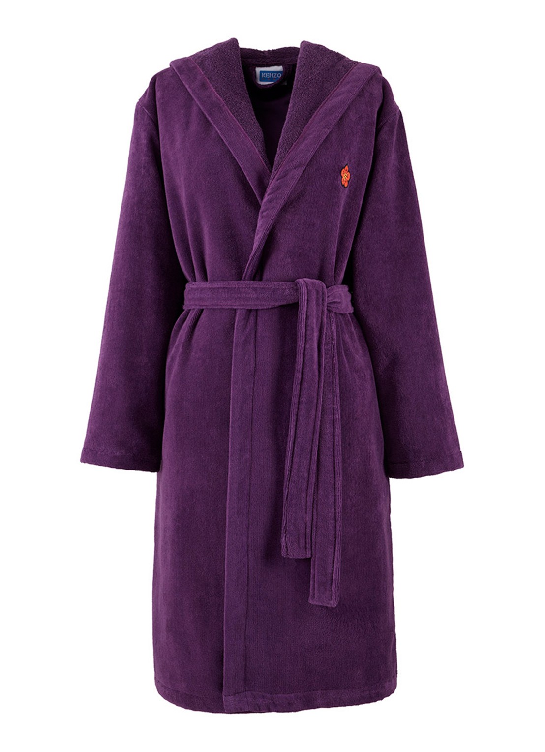 KENZO K Boke badjas van  katoen - unisex - voorkant 2 aubergine