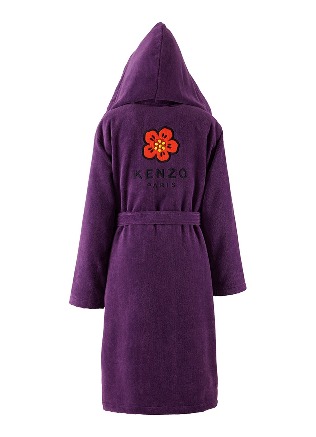 KENZO K Boke badjas van  katoen - unisex - voorkant 3 aubergine
