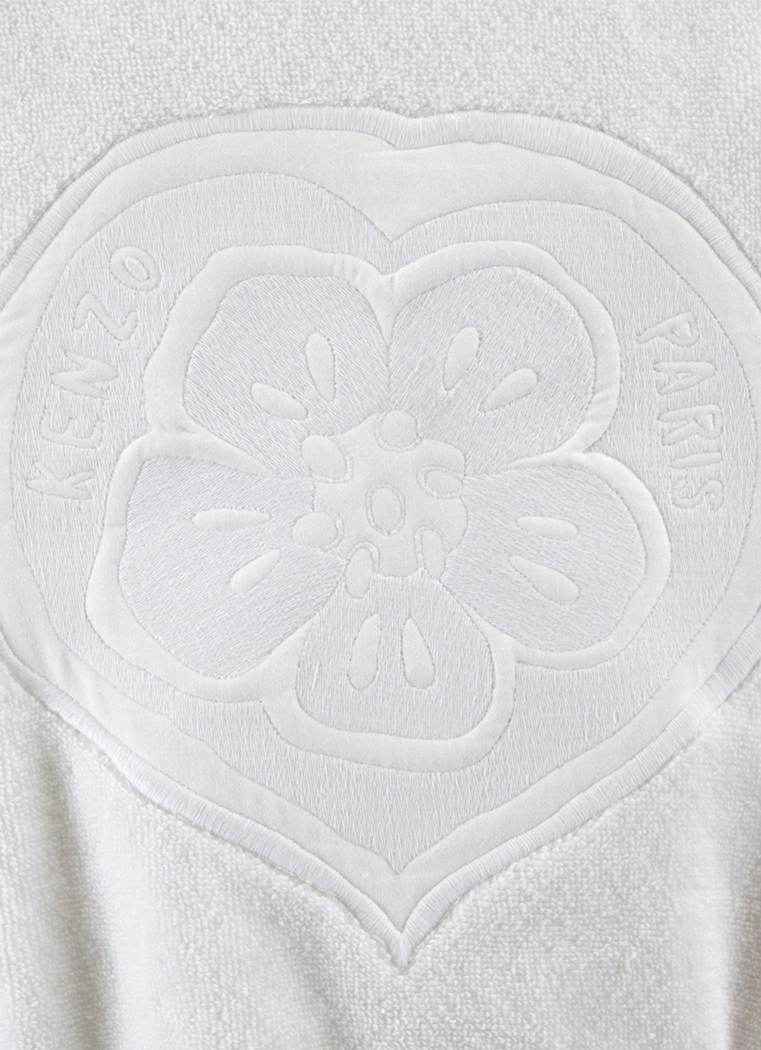 KENZO K Bokeheart badjas met logoborduring - voorkant 3 wit
