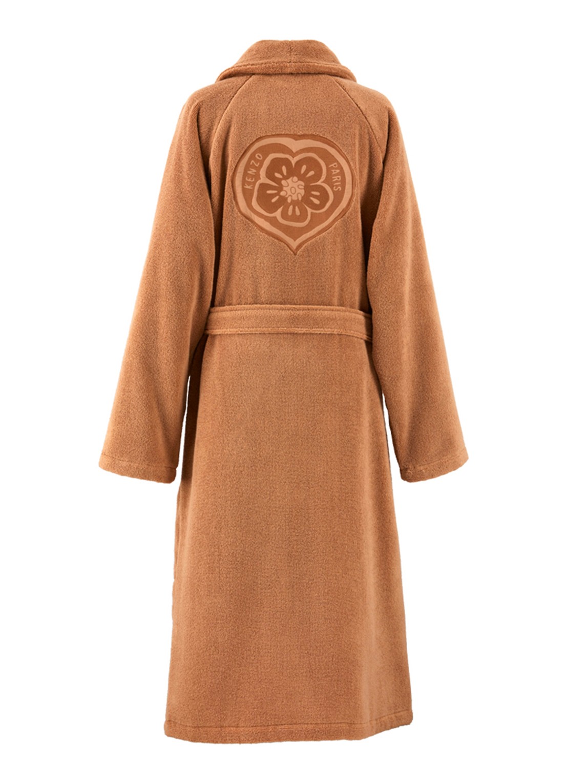 KENZO K Bokeheart badjas met logoborduring - achterkant 2 camel
