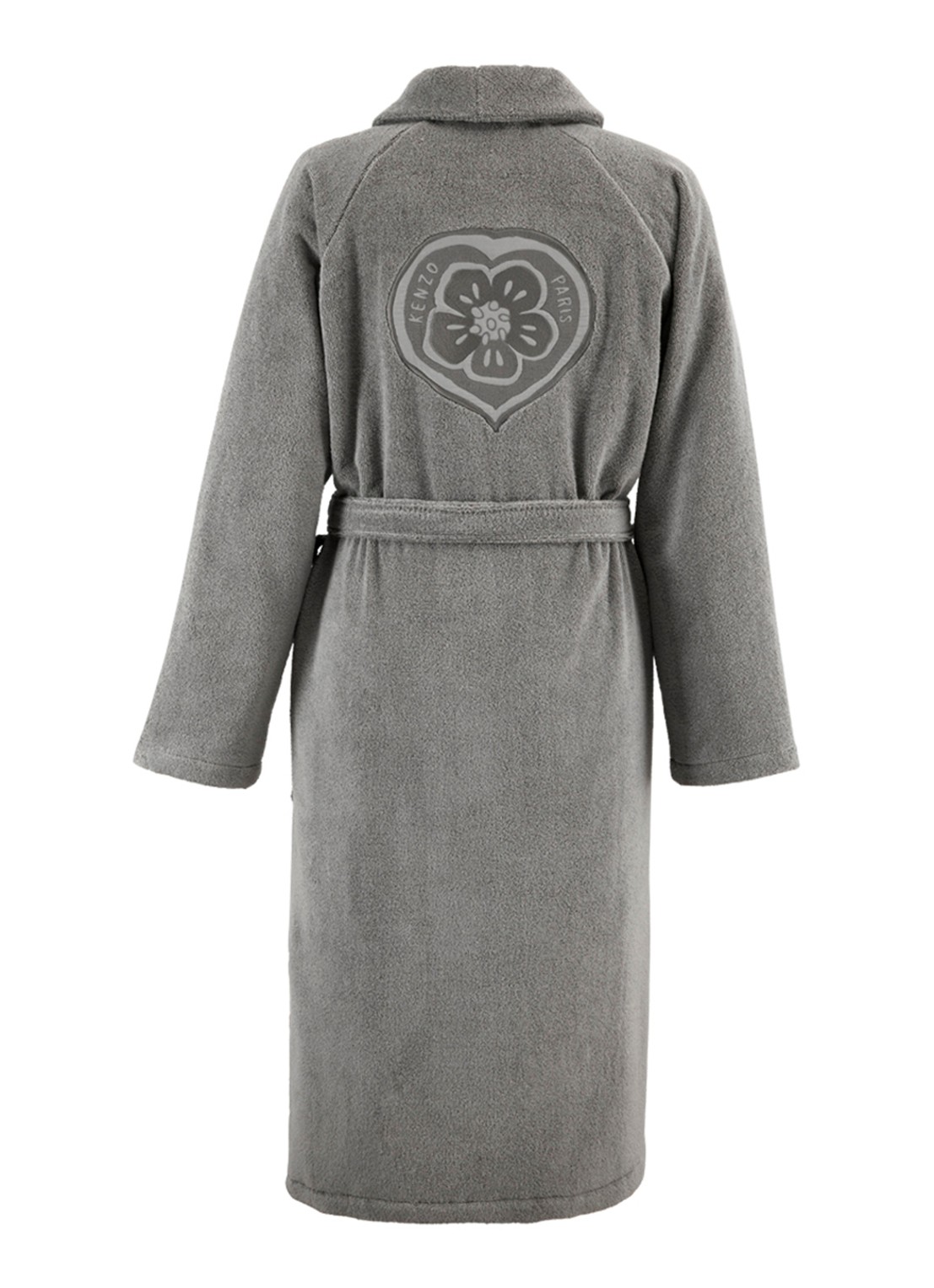 KENZO K Bokeheart badjas met logoborduring - achterkant 3 grijs