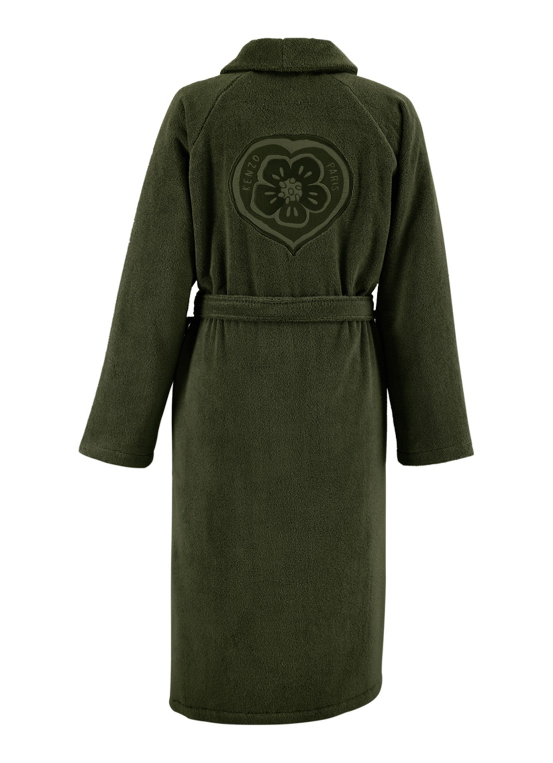 KENZO K Bokeheart badjas met logoborduring - achterkant legergroen