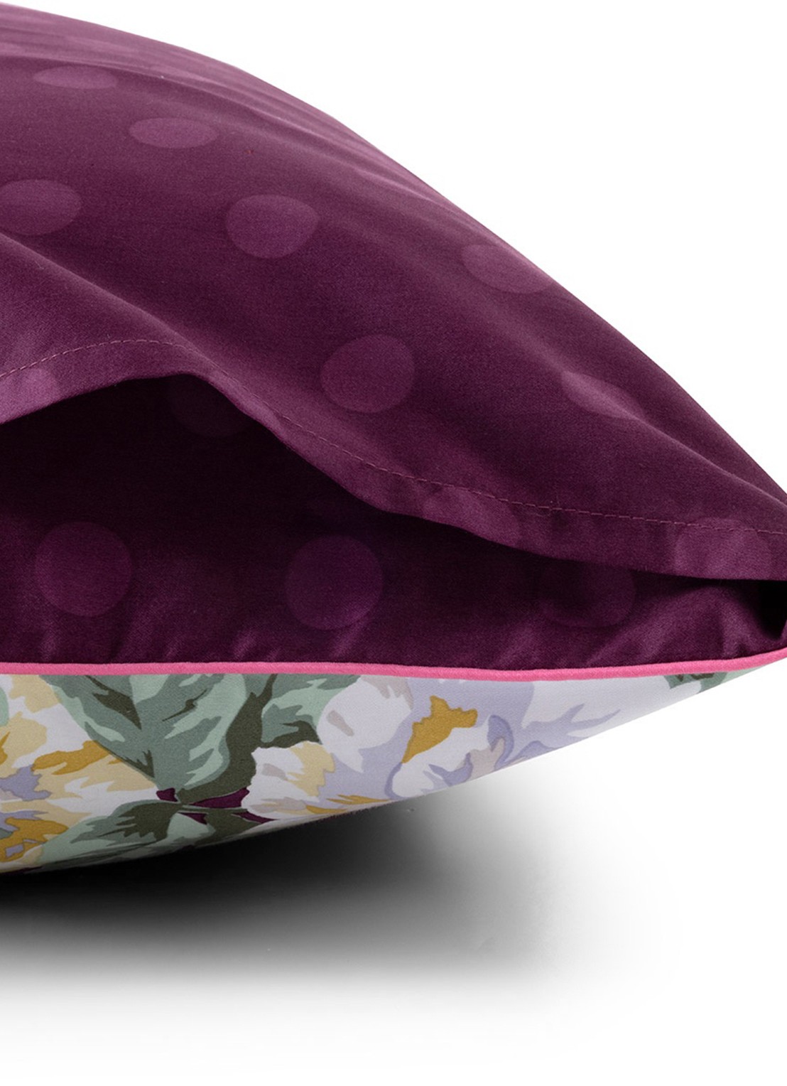 KENZO K Bouquet kussensloop 120TC - detail aubergine