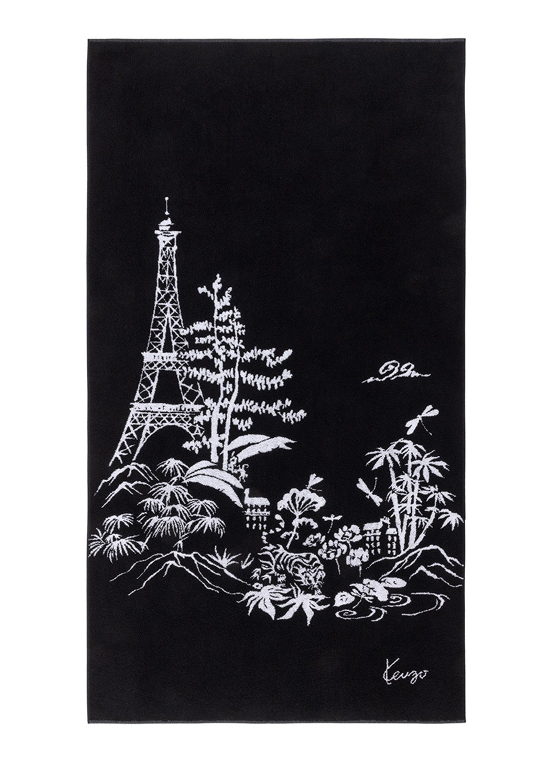 KENZO K Estampe strandlaken - 90 x 160 cm - voorkant zwart