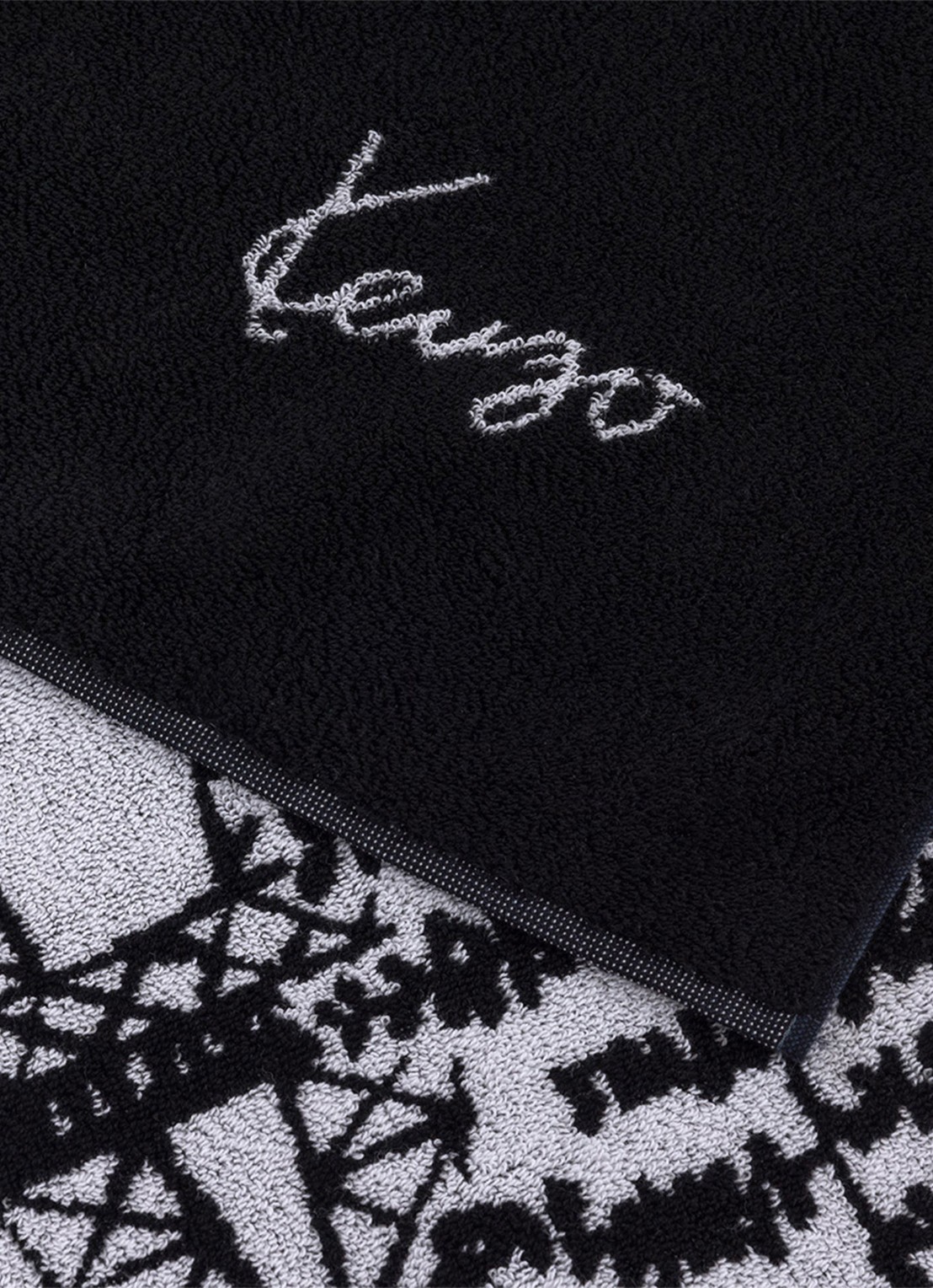 KENZO K Estampe strandlaken - 90 x 160 cm - voorkant 2 zwart