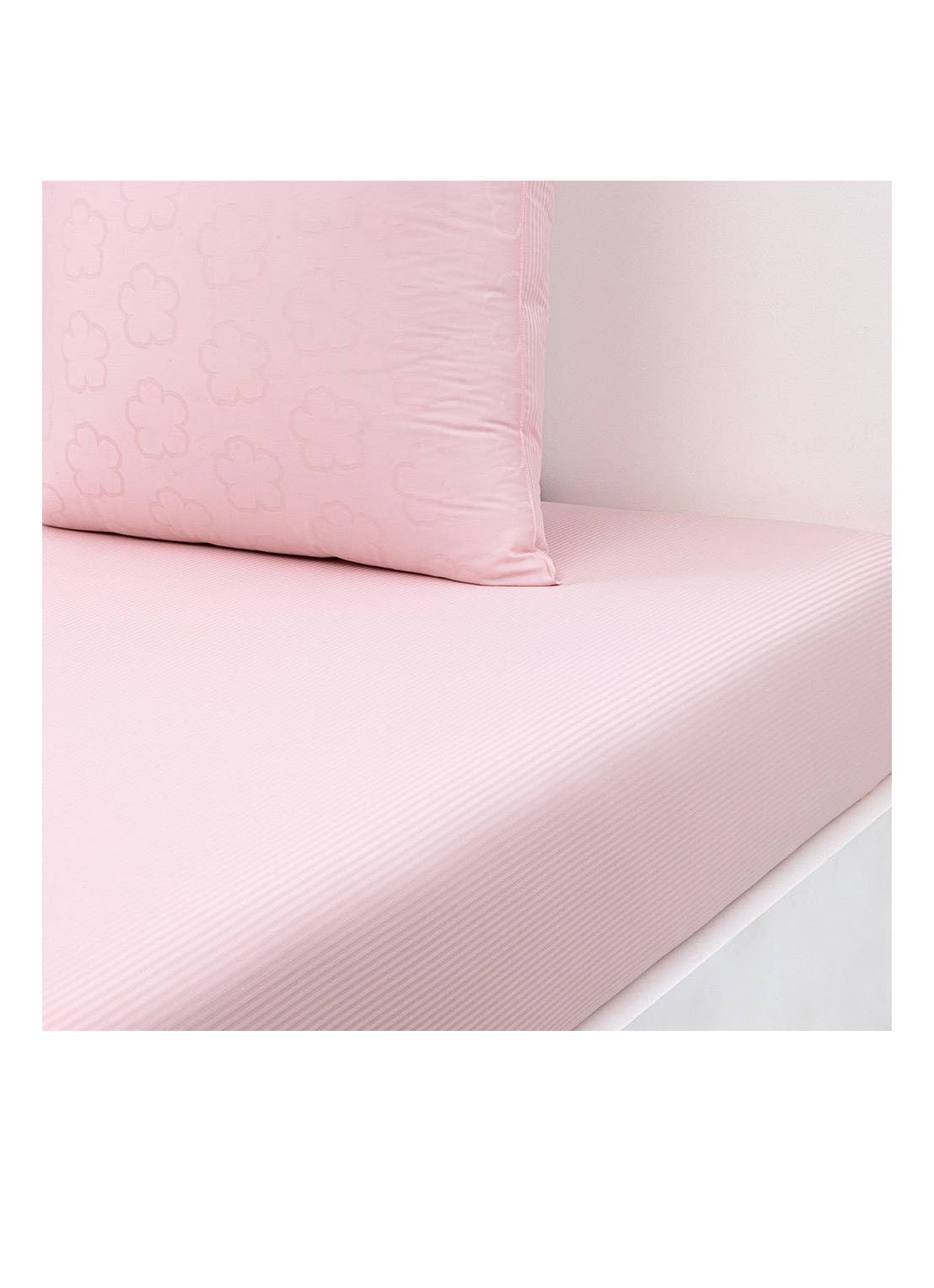 KENZO K Hanadot hoeslaken van satijn, hoekhoogte 33 cm - voorkant 8 lichtroze