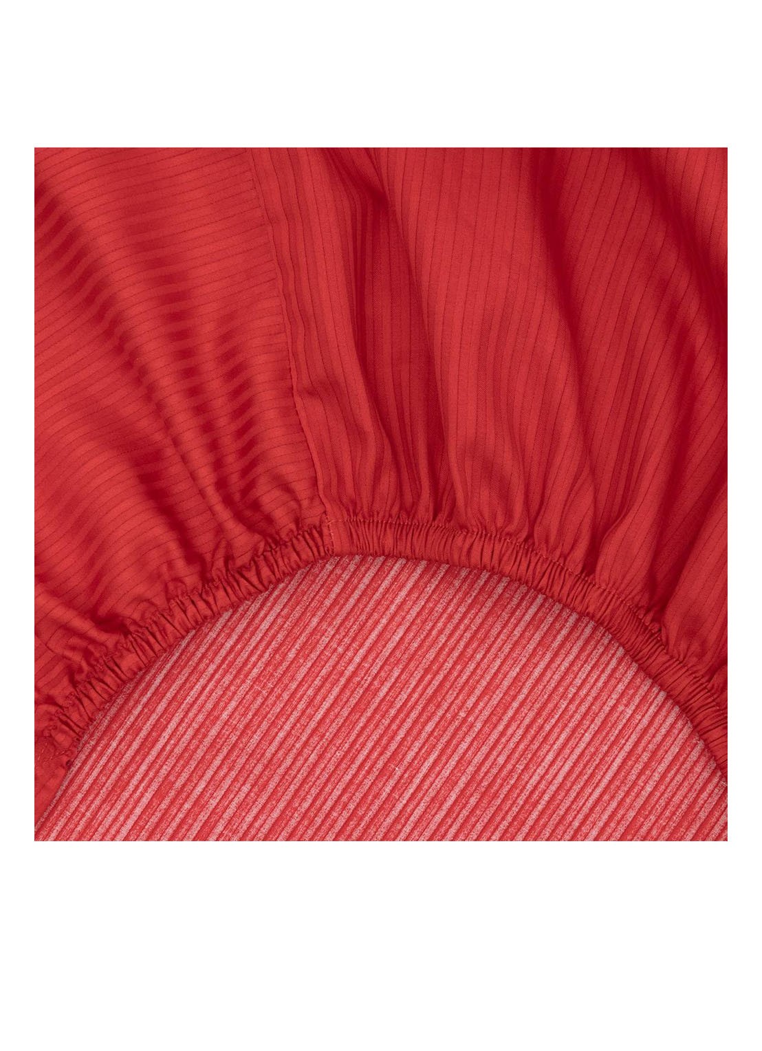 KENZO K Hanadot hoeslaken van satijn, hoekhoogte 33 cm - voorkant 5 koraalrood