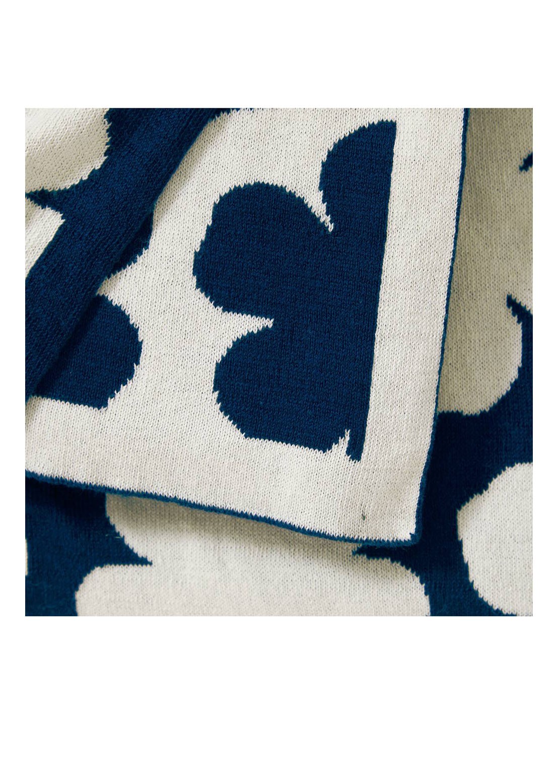 KENZO K Hanadot plaid met bloemenprint 130 x 170 cm - voorkant 4 royalblauw