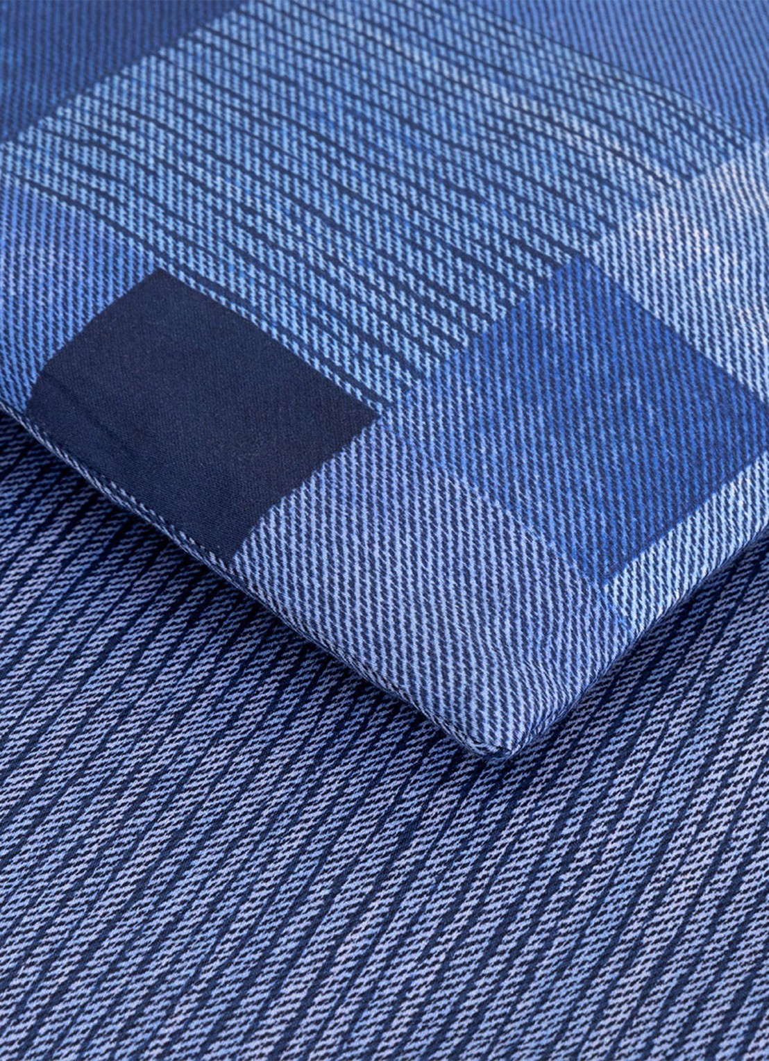 KENZO K Indigo dekbedovertrek van katoensatijn 120TC - exclusief kussenslopen - achterkant 3 blauw