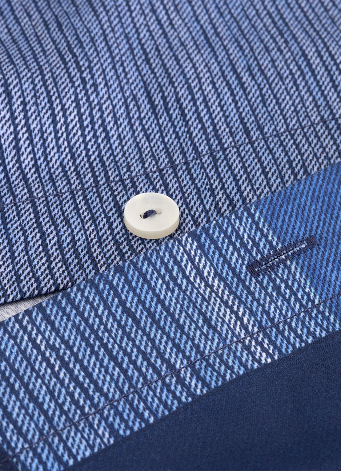 KENZO K Indigo dekbedovertrek van katoensatijn 120TC - exclusief kussenslopen - detail 4 blauw