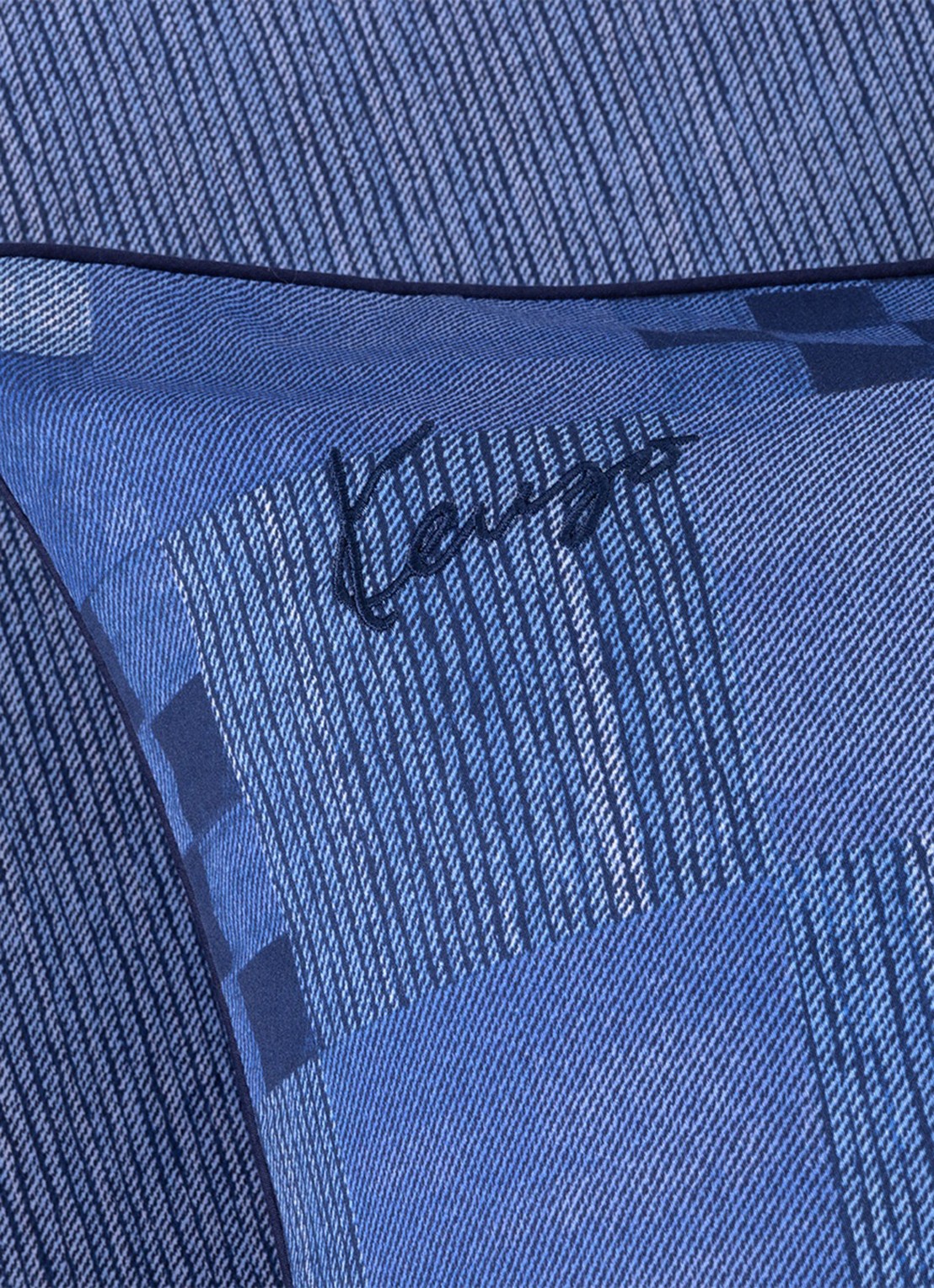 KENZO K Indigo kussensloop 120TC - detail 7 blauw