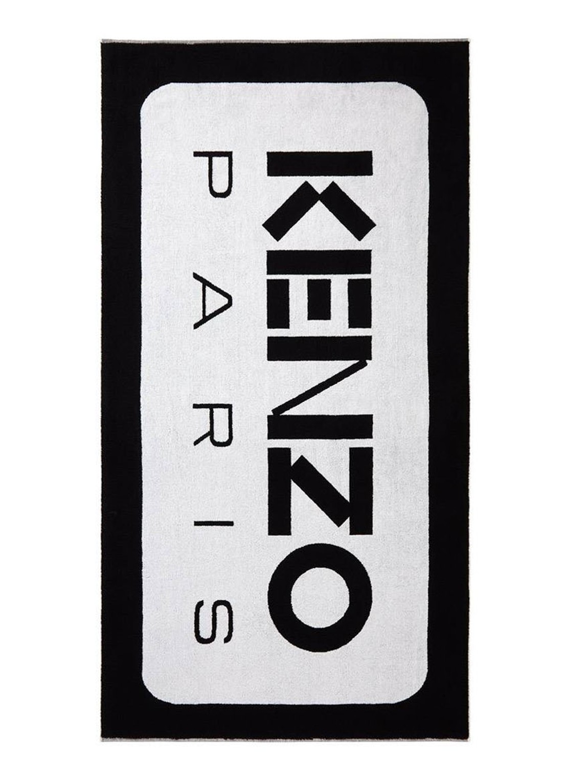 KENZO K Label strandlaken - 500gr/m2 - 90 x 160 cm  - voorkant 2 zwart