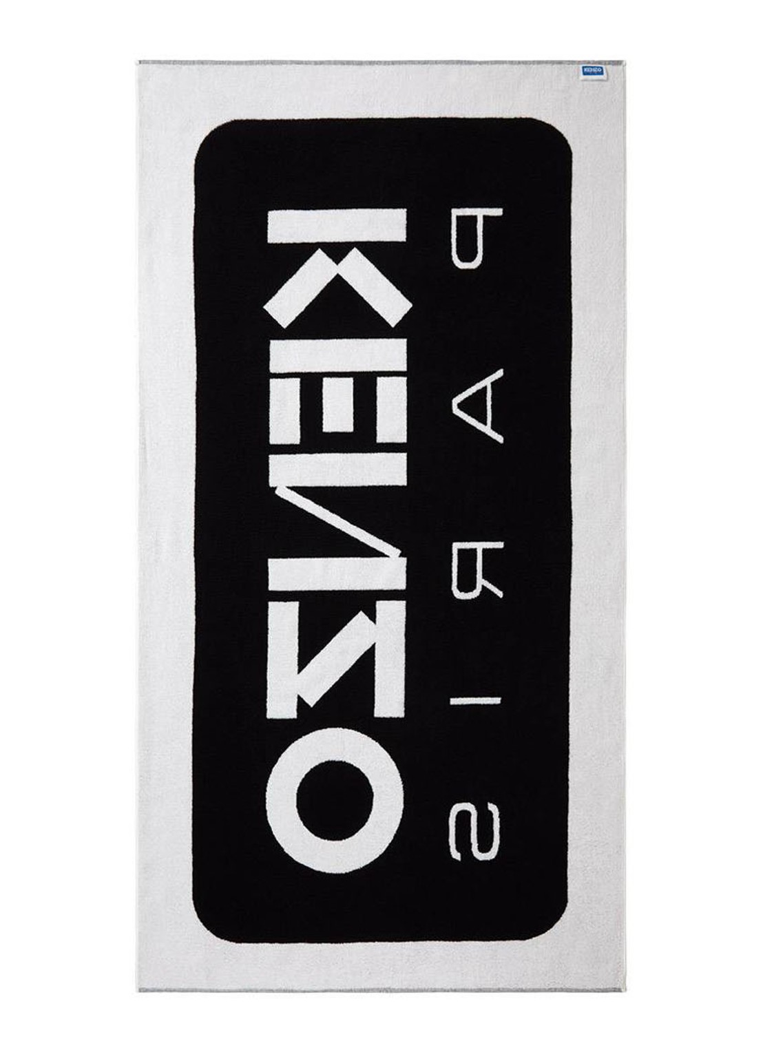 KENZO K Label strandlaken - 500gr/m2 - 90 x 160 cm  - voorkant 3 zwart