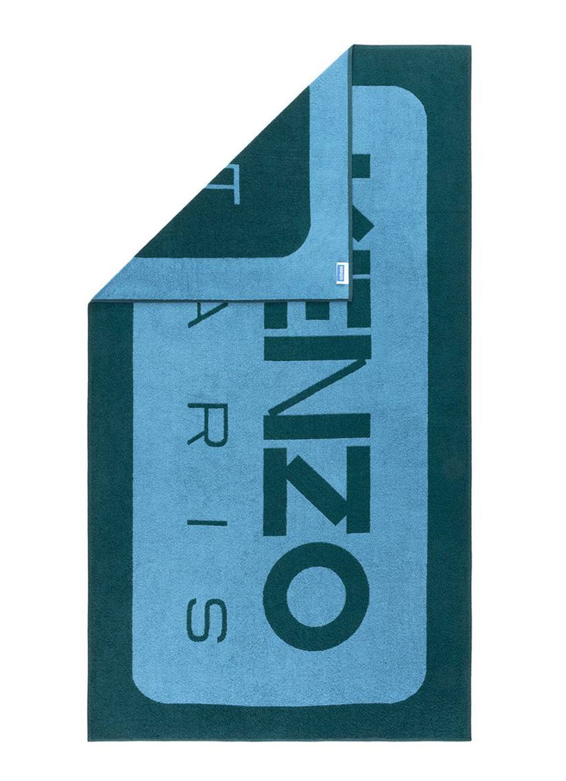 KENZO K Label strandlaken - 500gr/m2 - 90 x 160 cm  - voorkant 4 lichtblauw