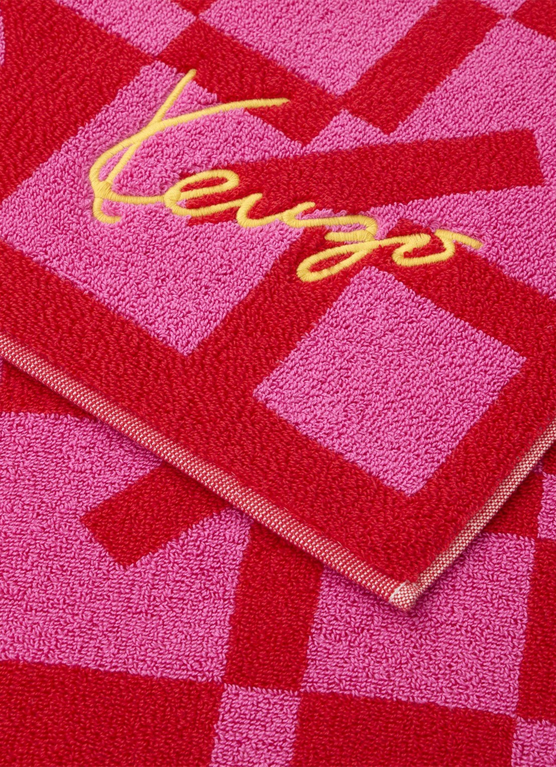 KENZO K Monogram strandlaken - 500 gr/m² - 90 x 160 cm - achterkant 4 rood