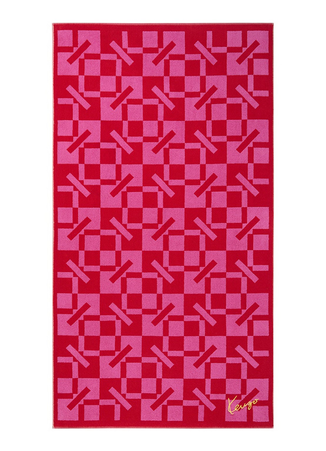 KENZO K Monogram strandlaken - 500 gr/m² - 90 x 160 cm - voorkant 5 rood