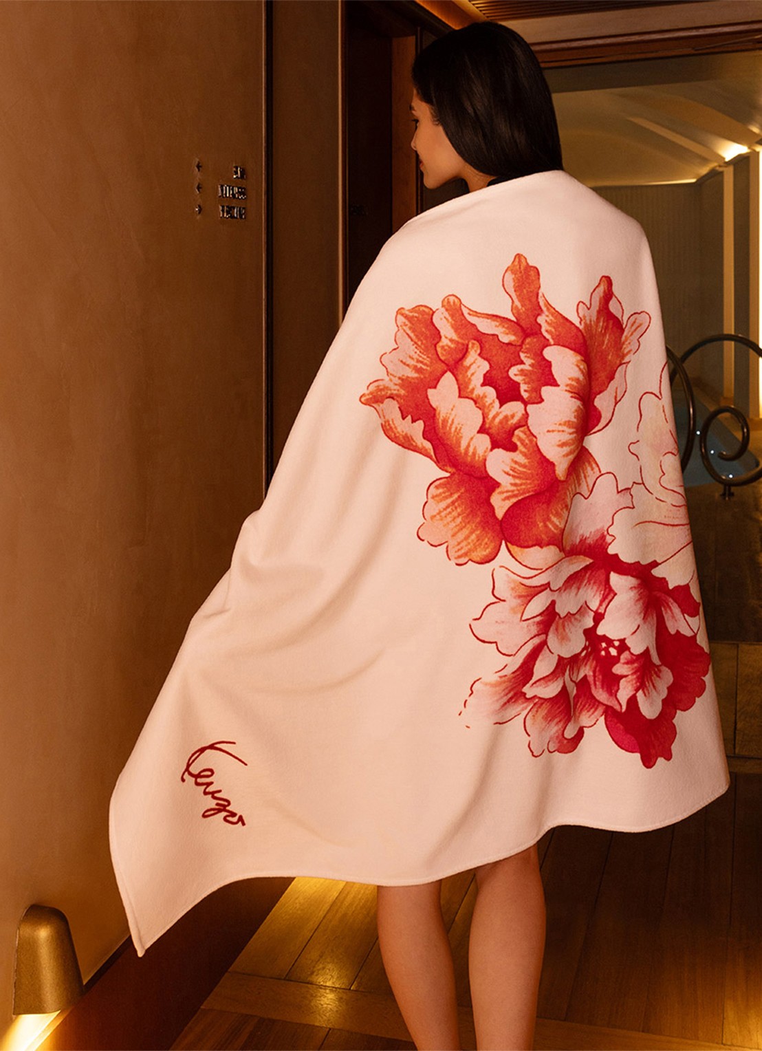 KENZO K Peony strandlaken - 100 x 170 cm - detail 4 rood