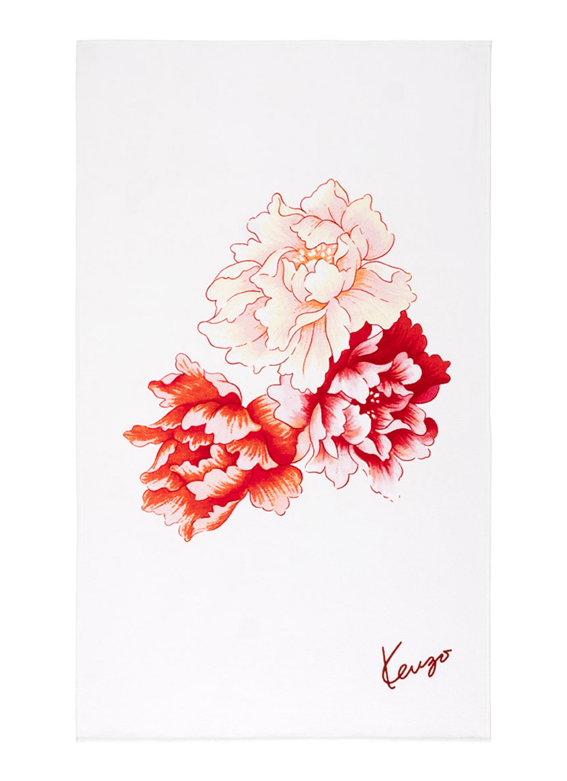 KENZO K Peony strandlaken - 100 x 170 cm - voorkant 2 rood