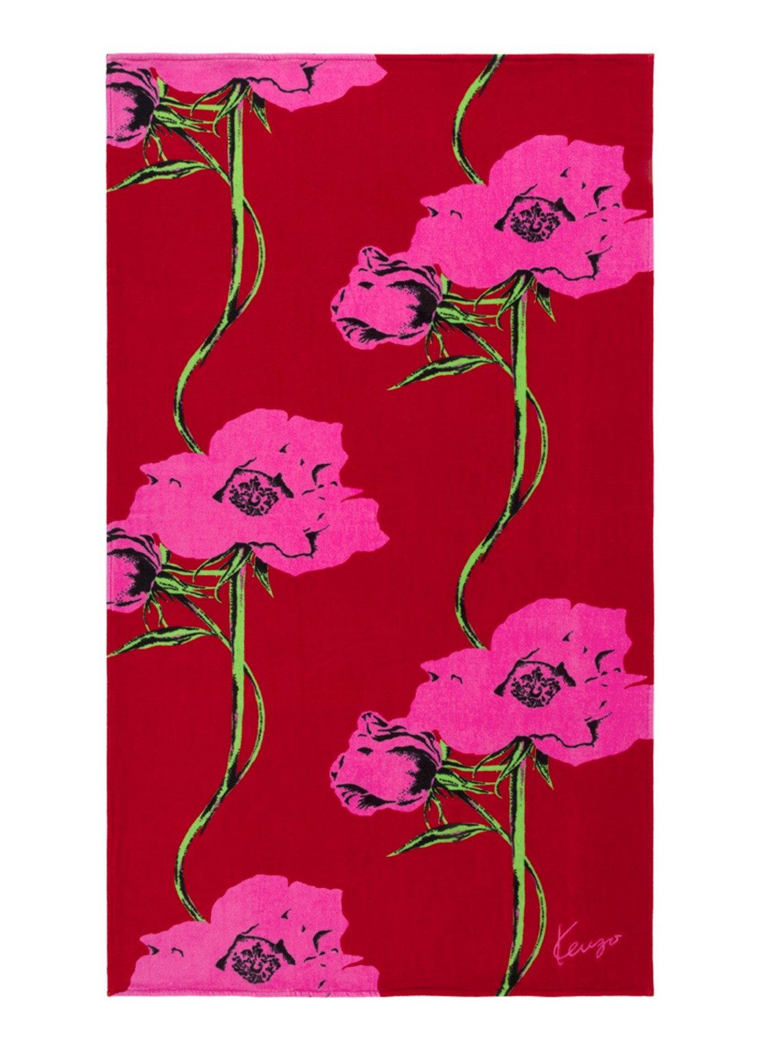 KENZO K Pop strandlaken - 100 x 170 cm - voorkant 2 kersenrood