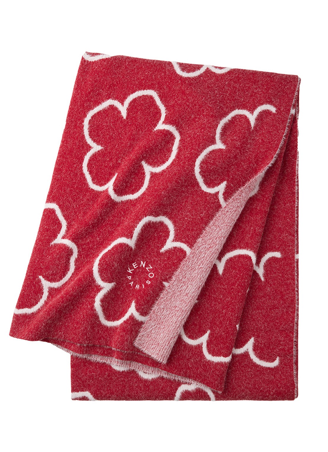 KENZO K Popboke plaid 130 x 170 cm - voorkant rood