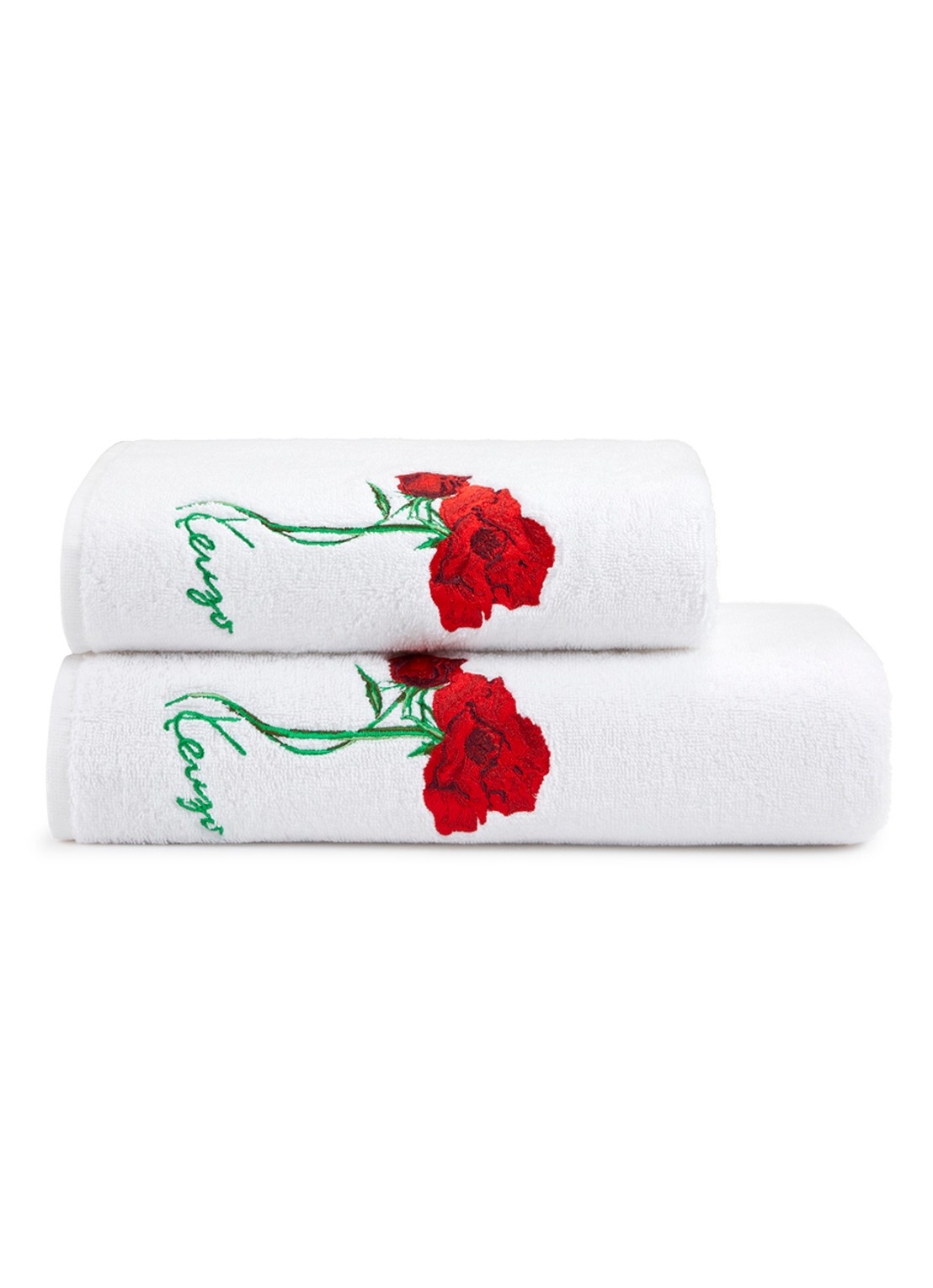 KENZO K Roses badhanddoek - 70 x 140 cm - voorkant 4 wit