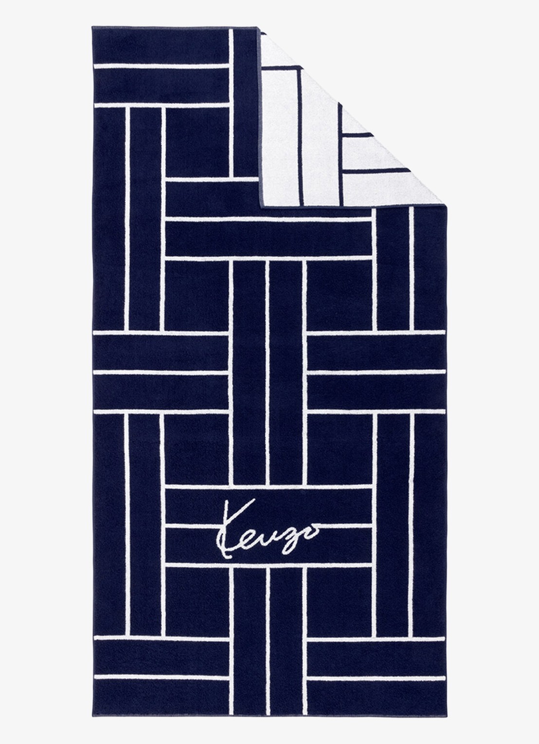 KENZO K Tatami strandlaken 90 x 170 cm - voorkant 3 donkerblauw
