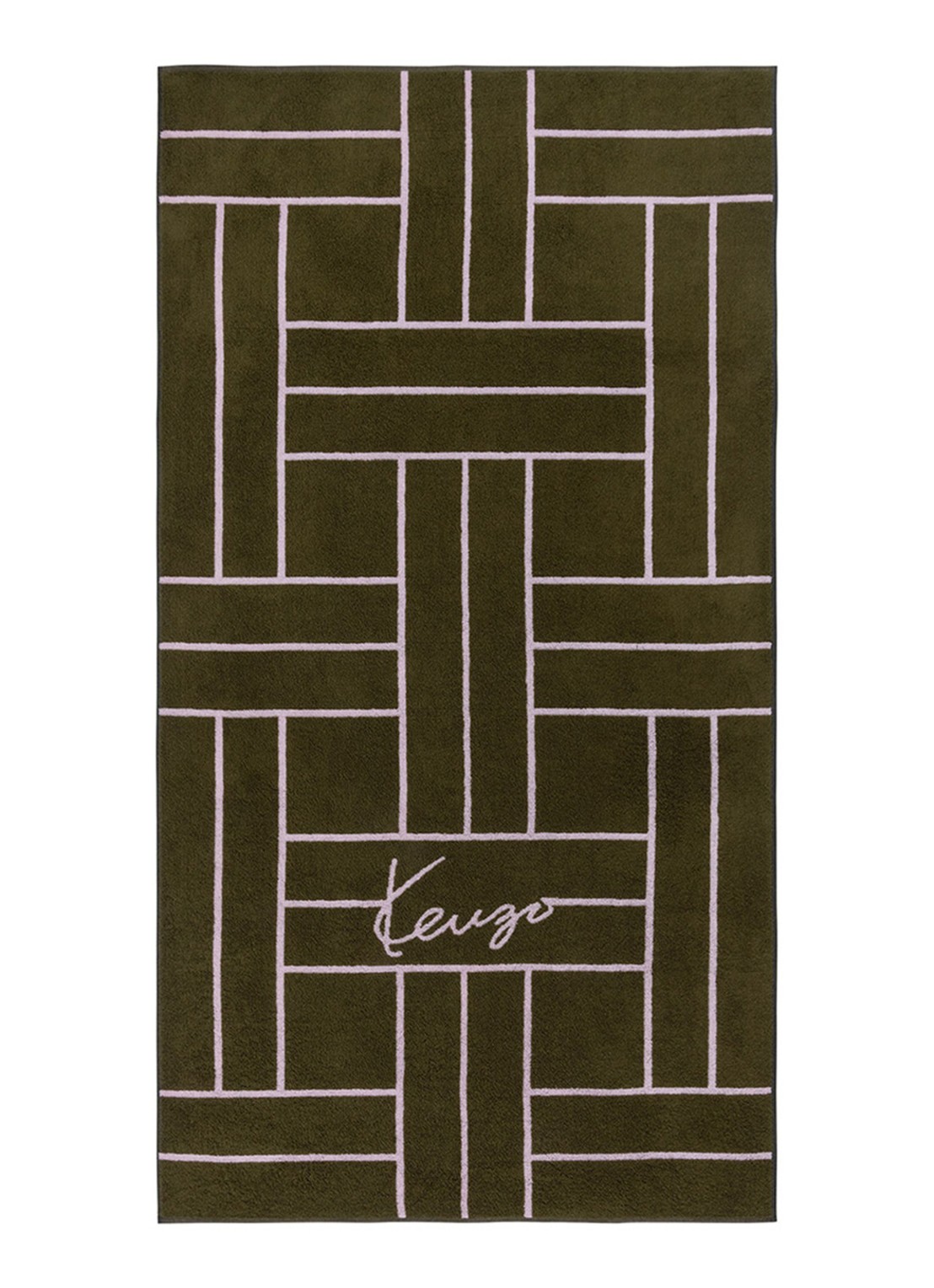 KENZO K Tatami strandlaken 90 x 170 cm - voorkant 2 khaki