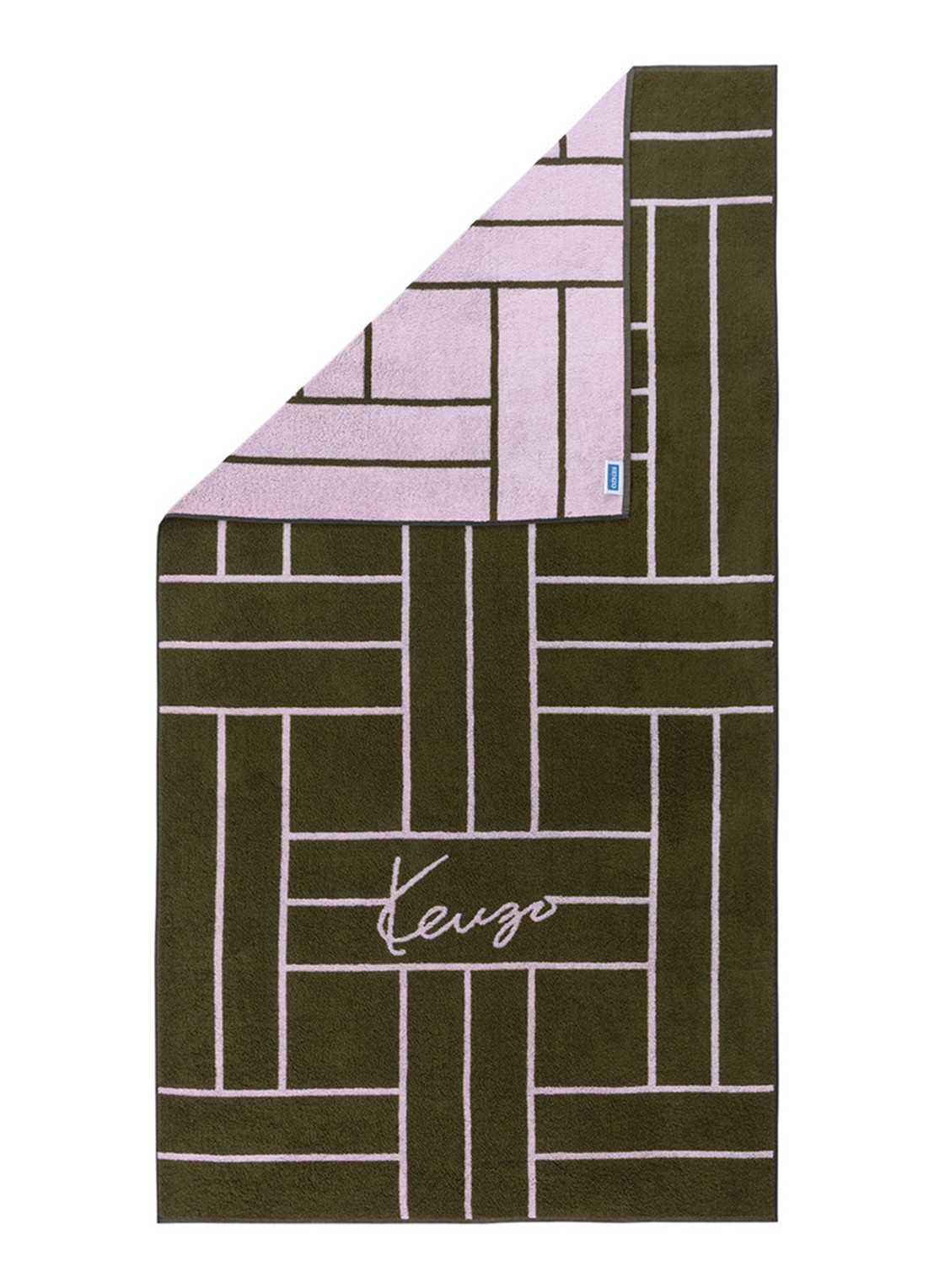 KENZO K Tatami strandlaken 90 x 170 cm - voorkant 3 khaki