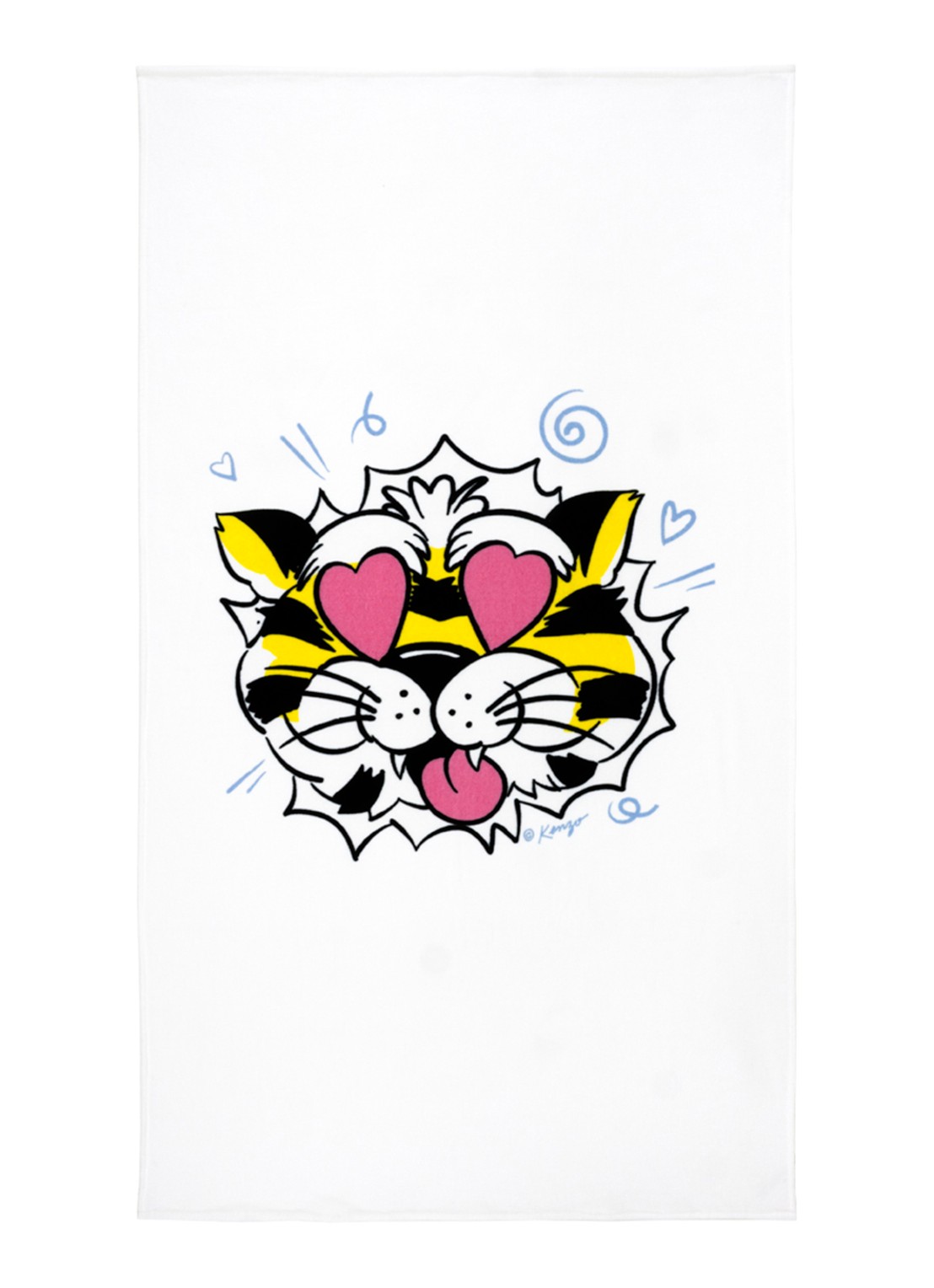 KENZO K Tiger strandlaken - 90 x 160 cm - voorkant 2 wit