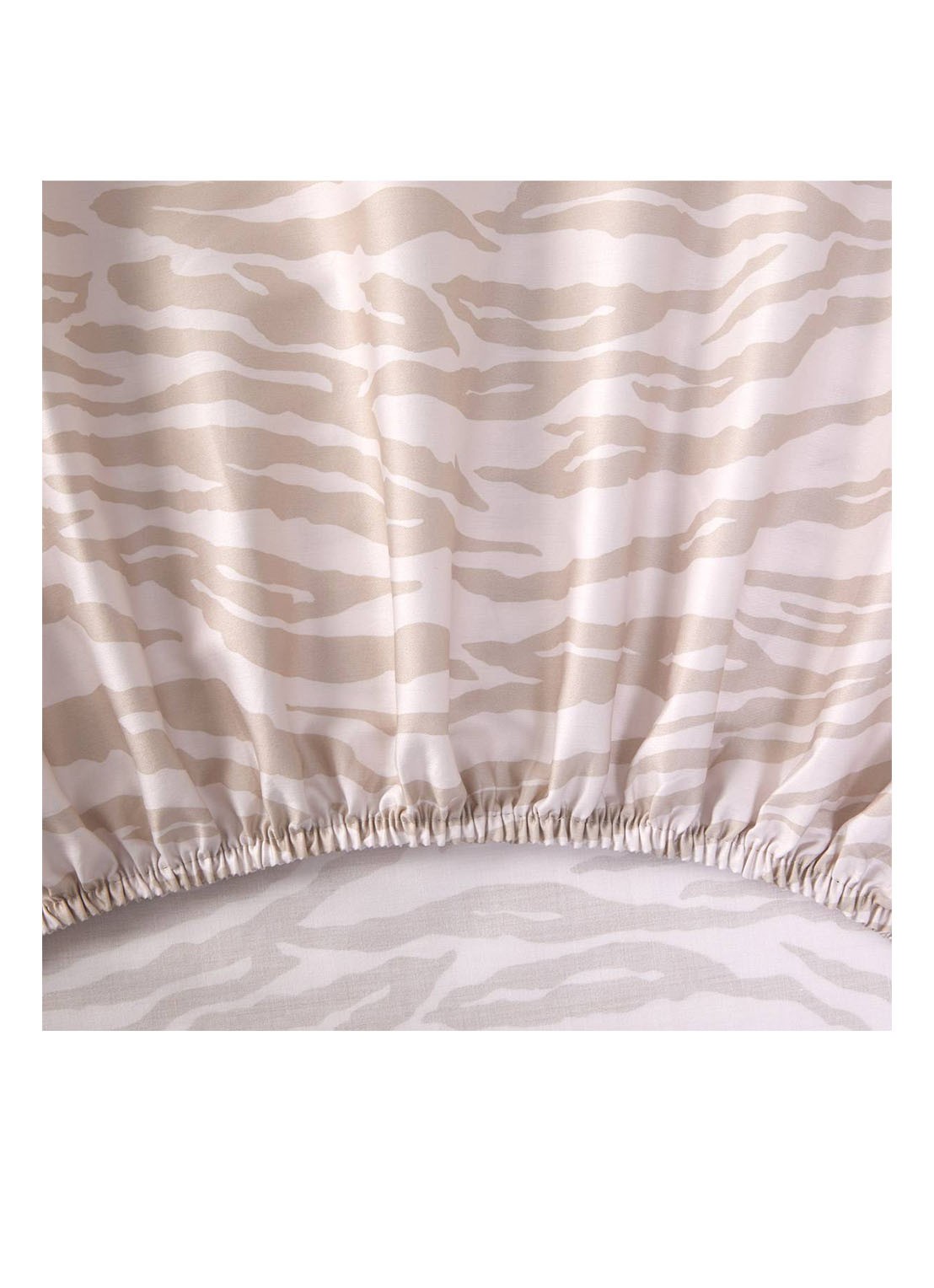 KENZO K Tora hoeslaken van katoen, hoekhoogte 33 cm - voorkant 2 beige