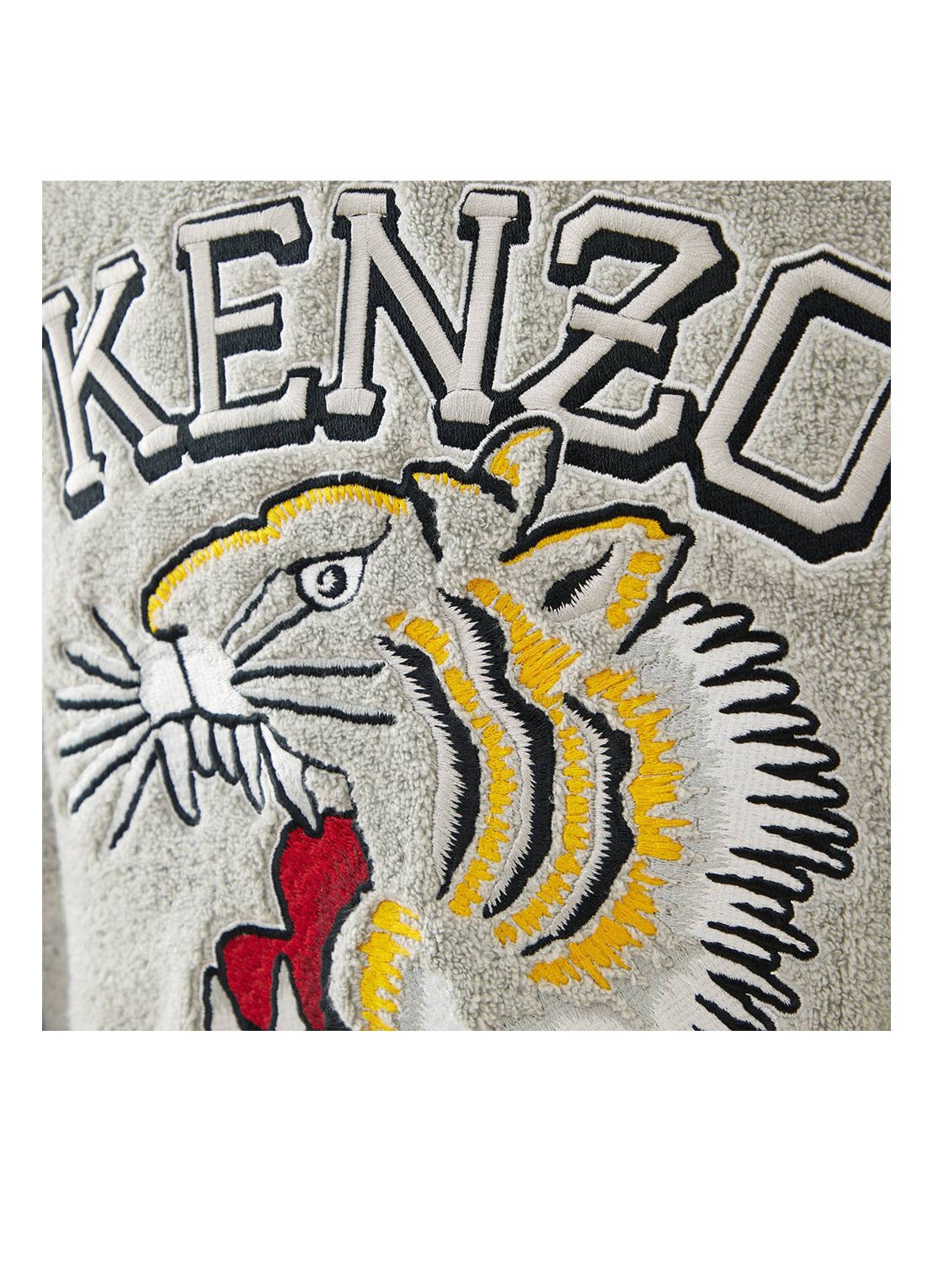 KENZO K Vtiger badjas van  katoen met logoprint - detail 8 middengrijs