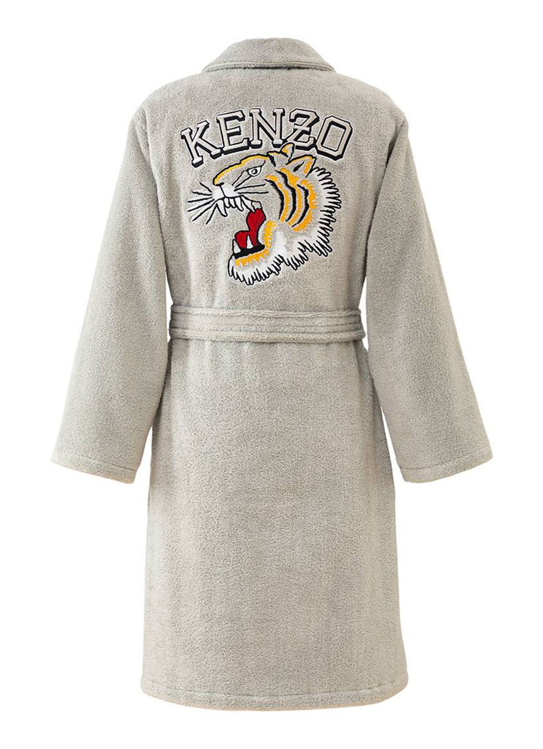 KENZO K Vtiger badjas van  katoen met logoprint - achterkant 5 middengrijs