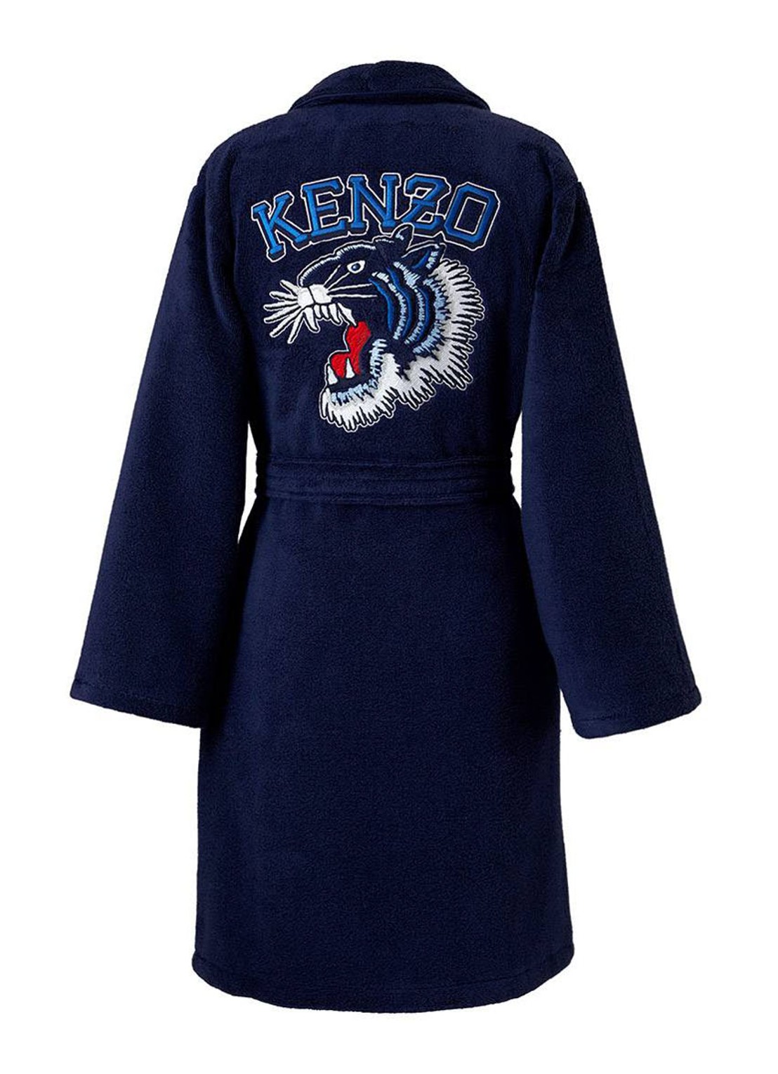 KENZO K Vtiger badjas van  katoen met logoprint - achterkant 4 donkerblauw