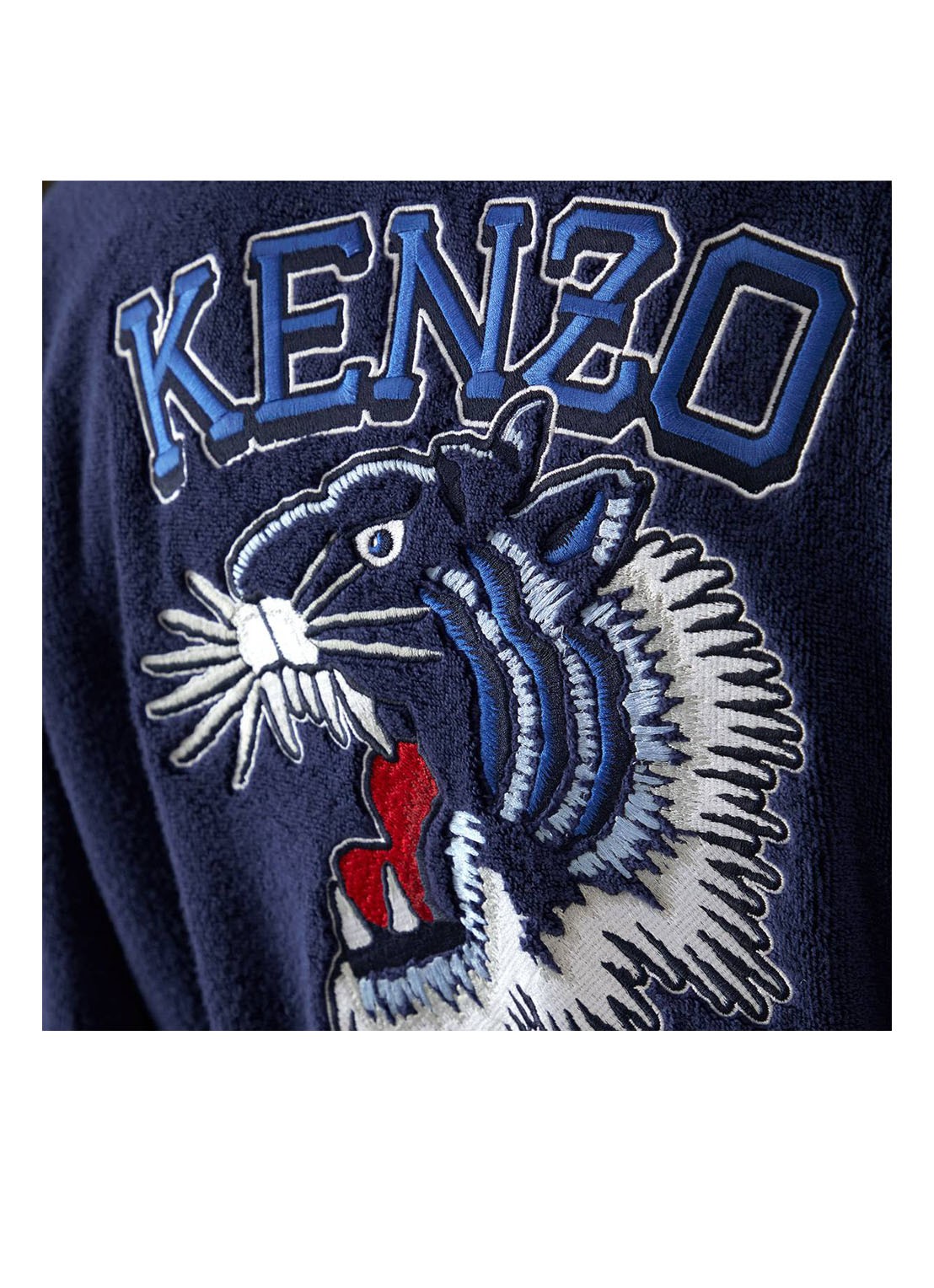 KENZO K Vtiger badjas van  katoen met logoprint - detail 10 donkerblauw